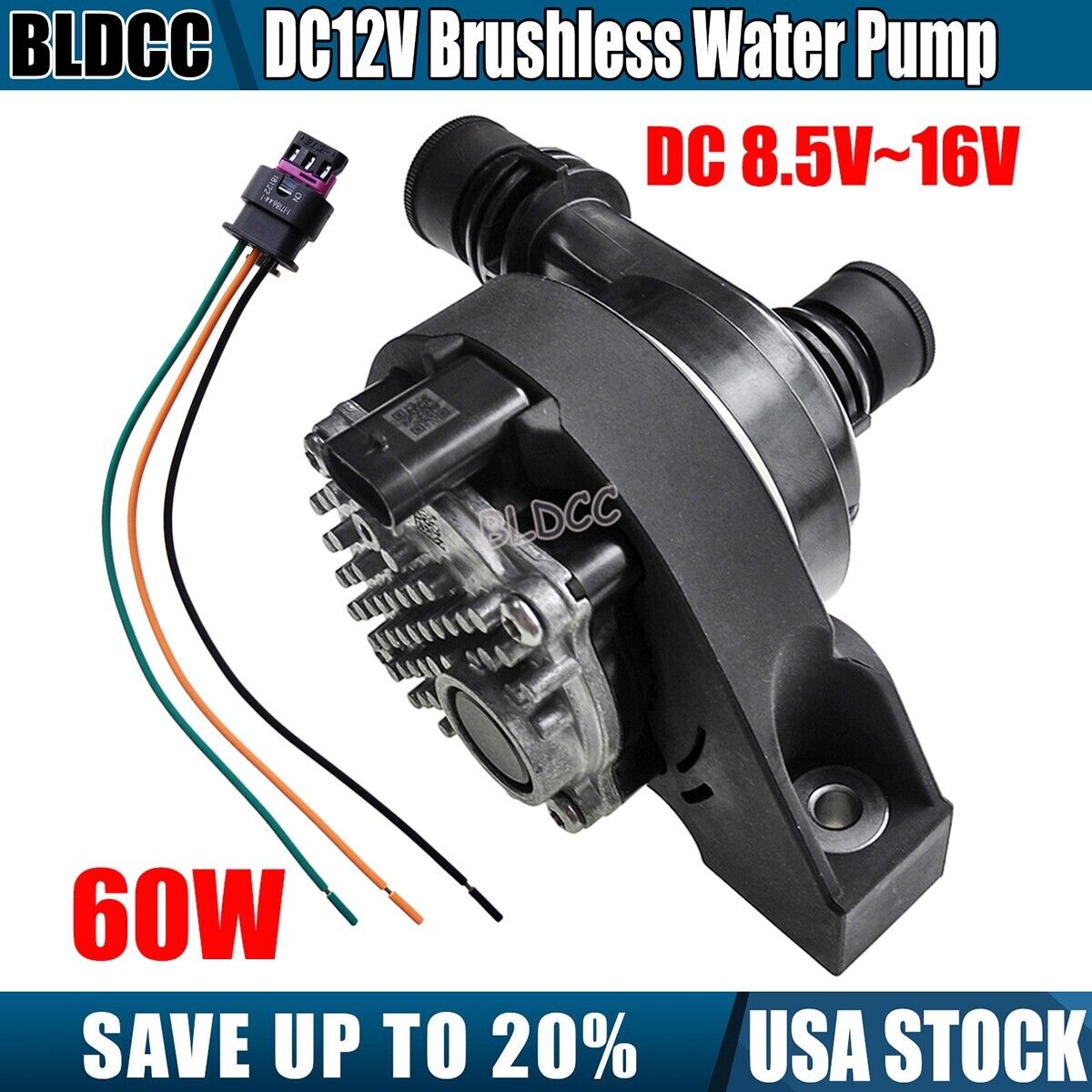 12V Brushless DC Motor Water Pump PWM Speed Control 60W Automotive Cooling Pump