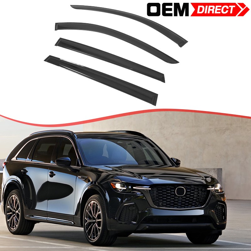 Fits 24-26 Mazda CX-70 CX-90 Window Visors Tape-On Rain Guards Deflector Vent