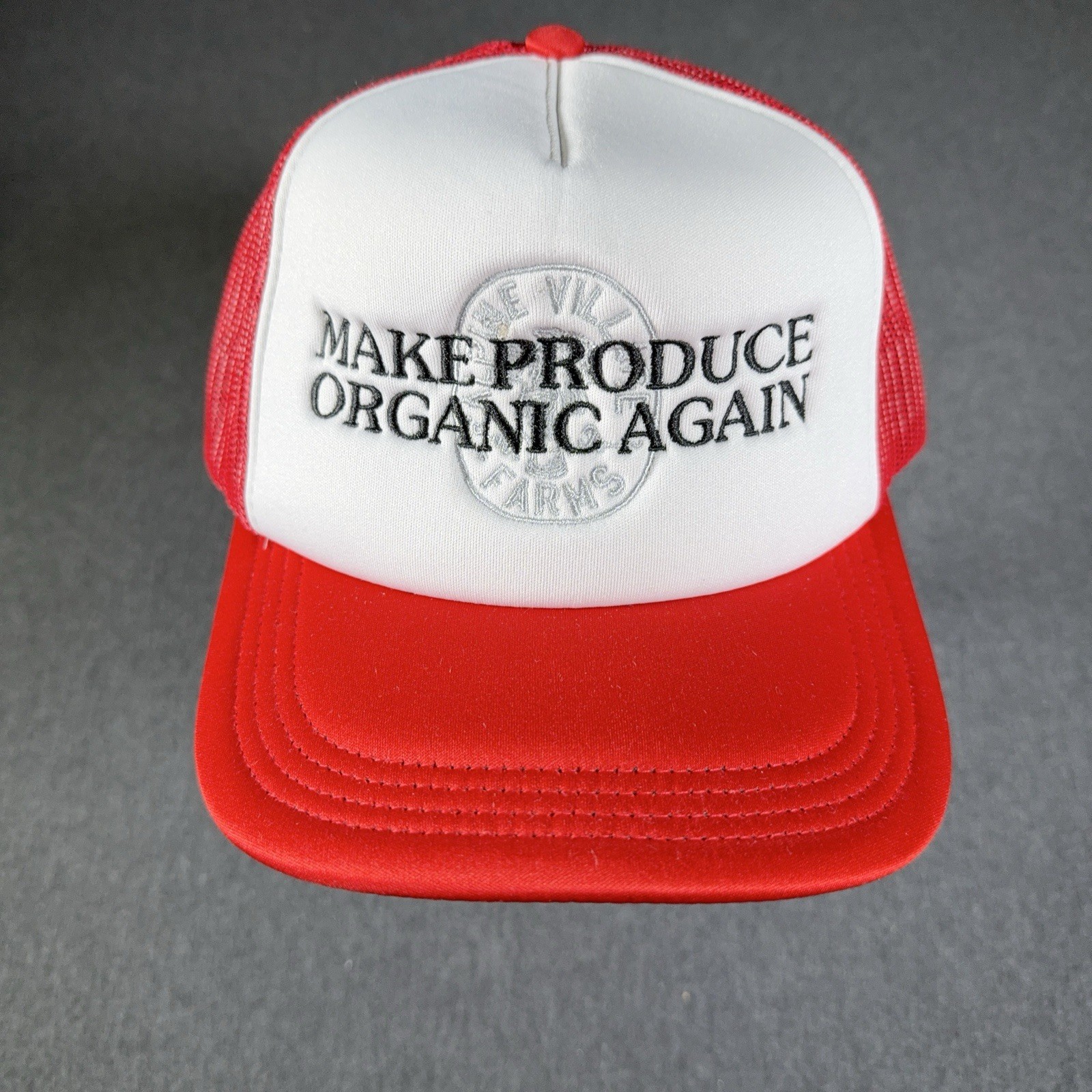 Alpine Village School & Farms Hat OSFA Red Trucker Make Produce Organic Again Alpine Village School & Farms Hat OSFA Red Trucker Make Produce Organic Again
