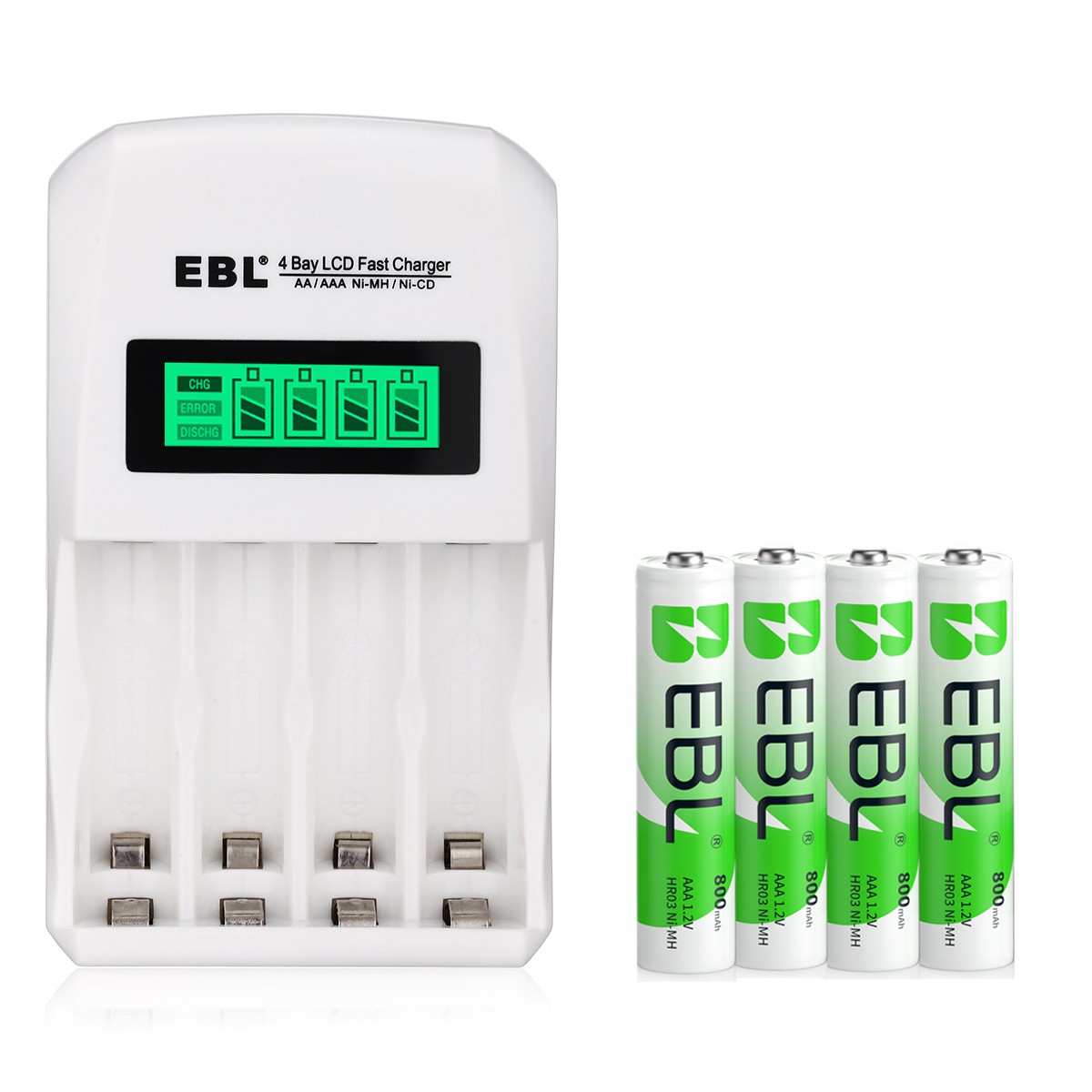 EBL AA AAA NI-MH Rechargeable Batteries /optional Charger Lot /1100/2300/2800mAh