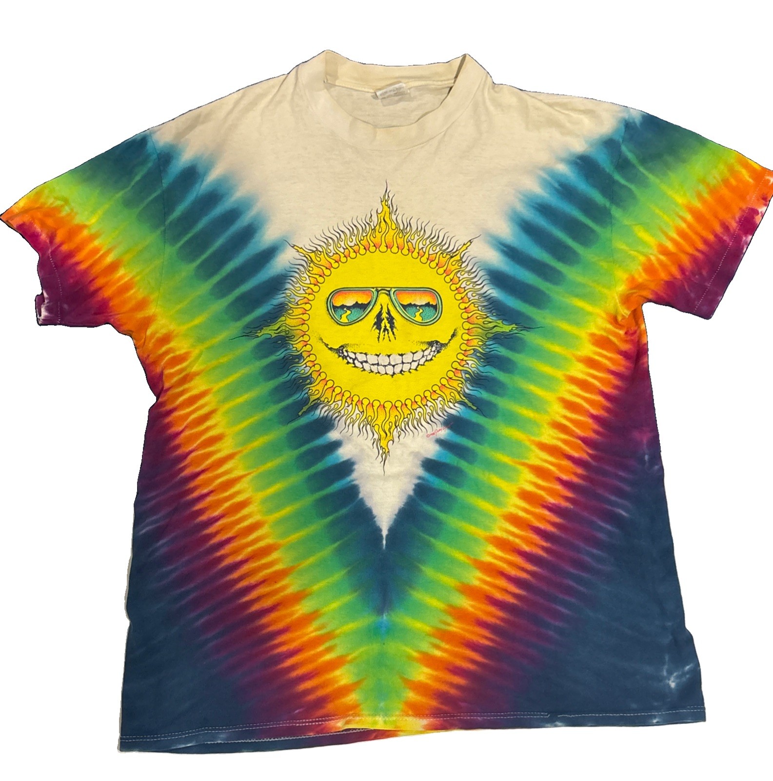 Vtg 1988 Grateful Dead Jerry Jaspar Sun Moon Tie Dye TShirt 