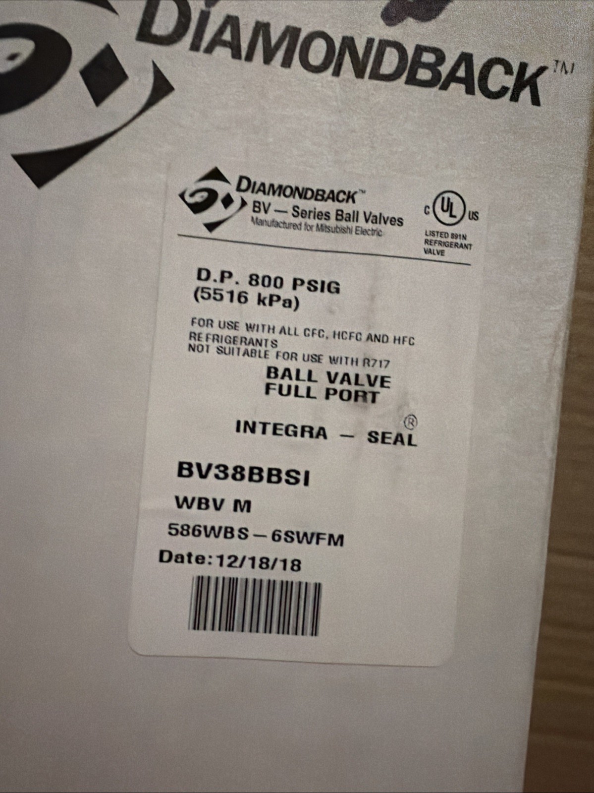 Diamondback 586WB Brass Ball Valve 800PSIG -325F. Three Pack. Diamondback 586WB Brass Ball Valve 800PSIG -325F. Three Pack.