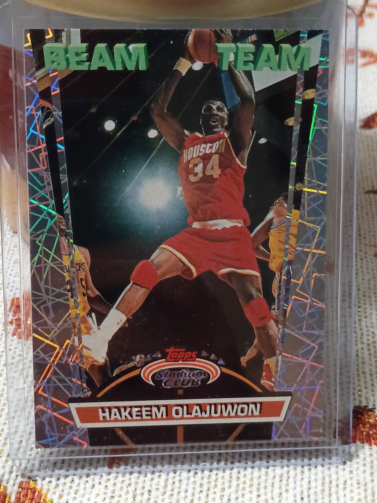 Rare 1992-93 Members Only Topps Stadium Club Beam Team #16 Hakeem Olajuwon Rare 1992-93 Members Only Topps Stadium Club Beam Team #16 Hakeem Olajuwon