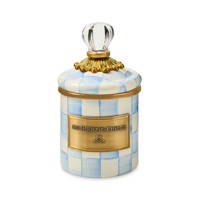 MACKENZIE CHILDS Sky Check Mini Canister NEW MACKENZIE CHILDS Sky Check Mini Canister NEW
