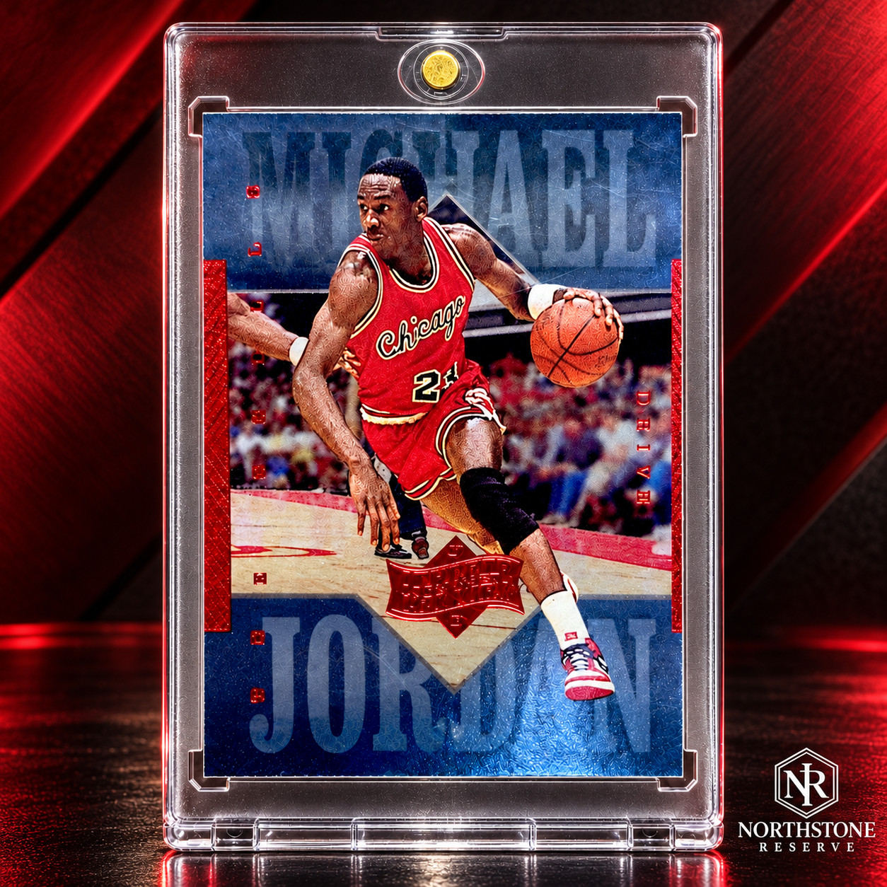 Michael Jordan Card RARE 90’s Blue HOLO FOIL SPARKLE REFRACTOR BULLS JERSEY #23