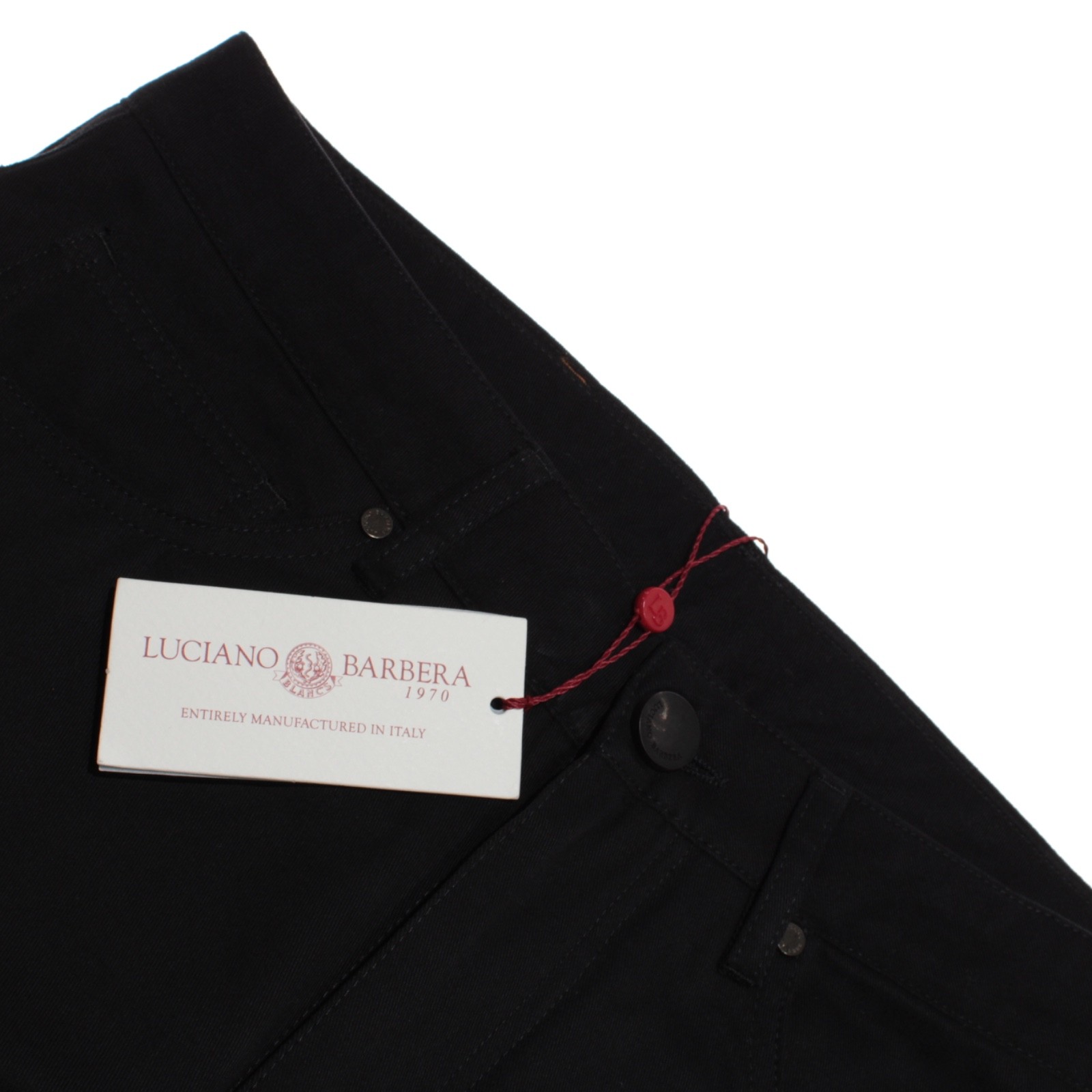 Luciano Barbera NWT 5 Pocket Jean Cut Pants Size 46 (30 US) Black Cotton / Cash