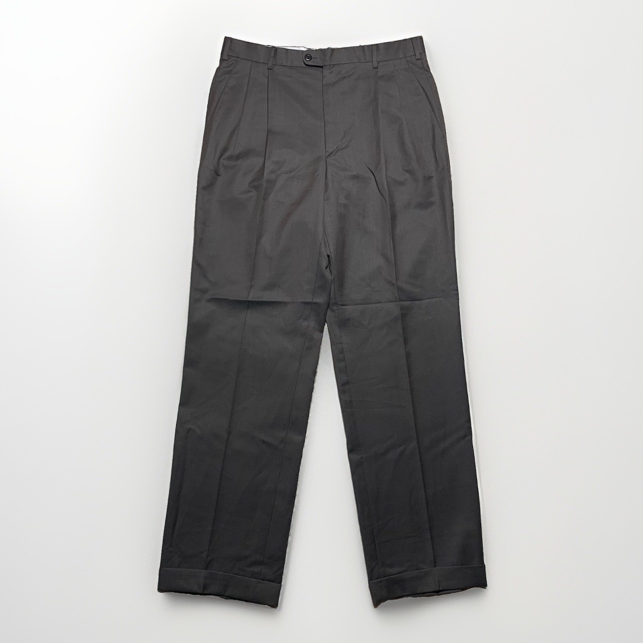Zanella Bennett Pleated Wool Dress Pants Men\'s 34 Gray Cuffed Made in Italy Saks Zanella Bennett Pleated Wool Dress Pants Men\'s 34 Gray Cuffed Made in Italy Saks