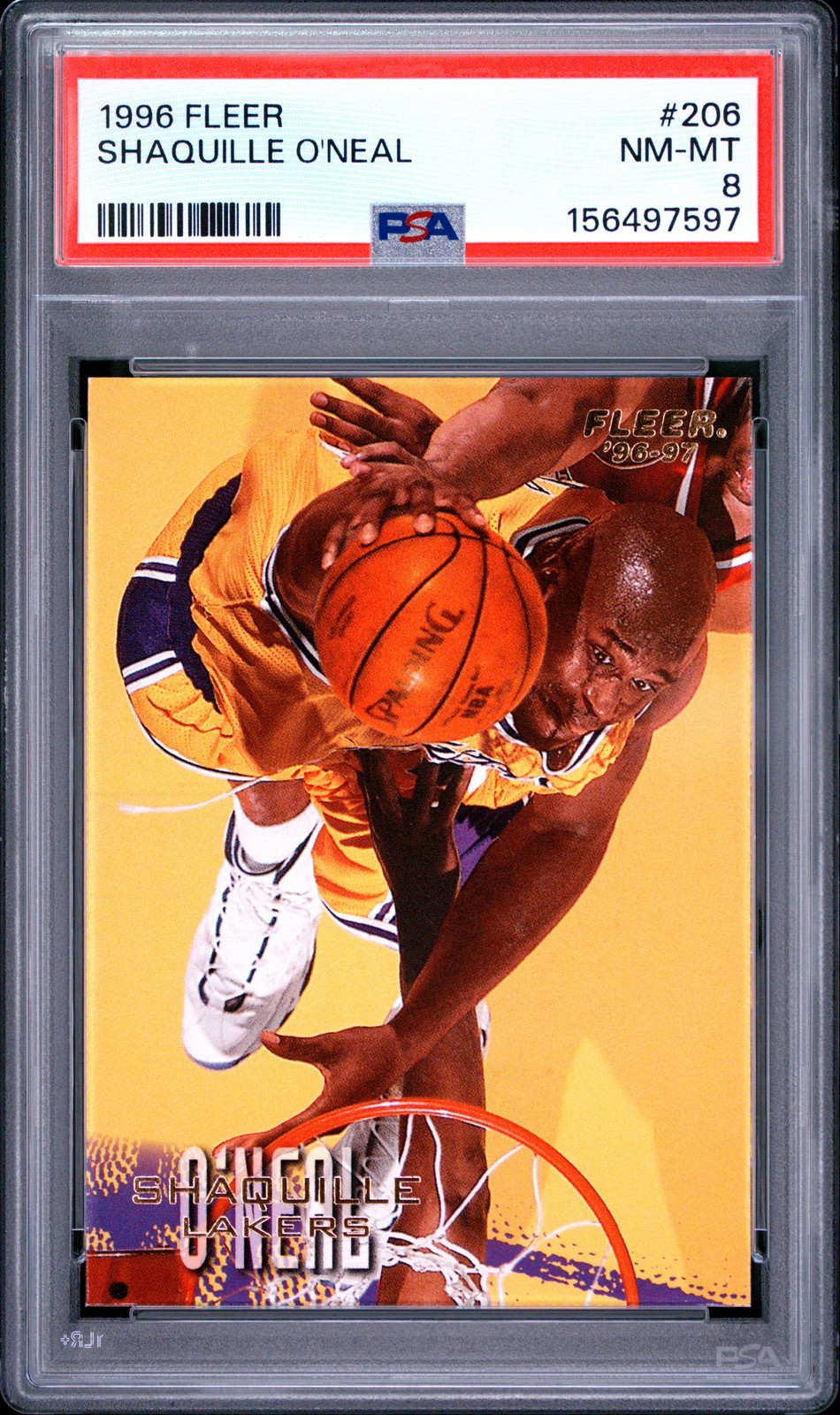 🔥 PSA 8 1996 Shaquille O\'Neal Shaq 206 Fleer POP/15