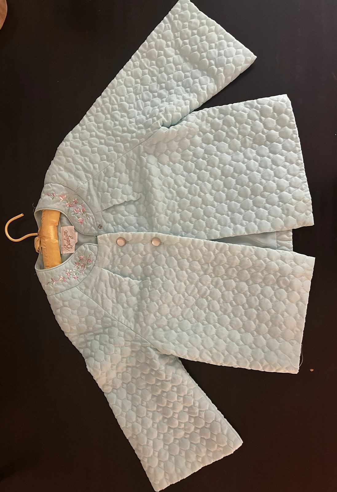 Vintage Barbizon Satin Serene Line 1950s Embroidered Babydoll Quilted Jacket Vintage Barbizon Satin Serene Line 1950s Embroidered Babydoll Quilted Jacket