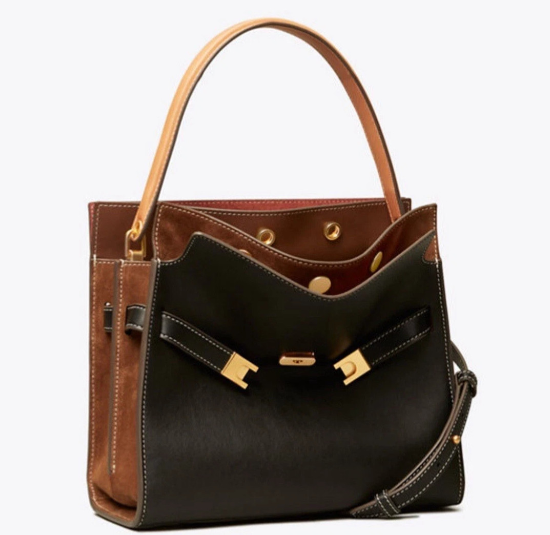 Tory Burch Lee Radziwill Small Double Bag Black NWT ORIGINAL DESIGN Auth NO DUTY