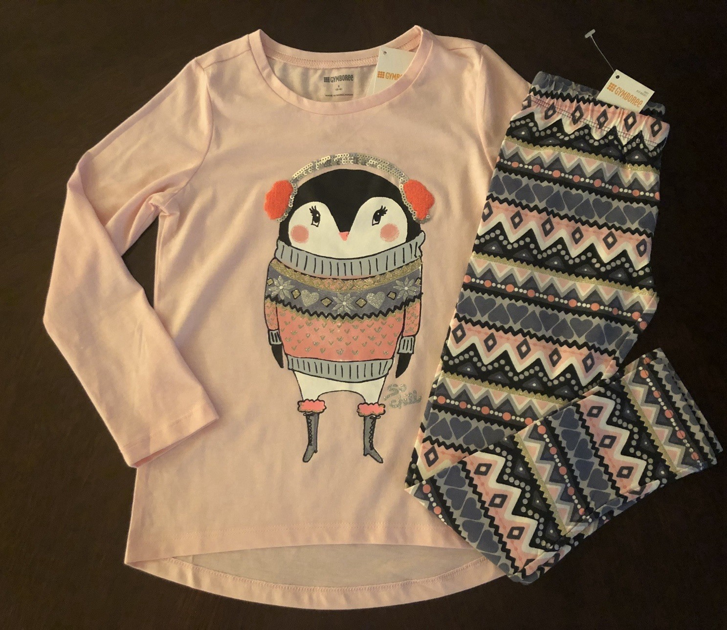 NWT Gymboree Girl Pink Penguin Top Winter &Fair Isle Leggings Set Size S(5-6) NWT Gymboree Girl Pink Penguin Top Winter &Fair Isle Leggings Set Size S(5-6)