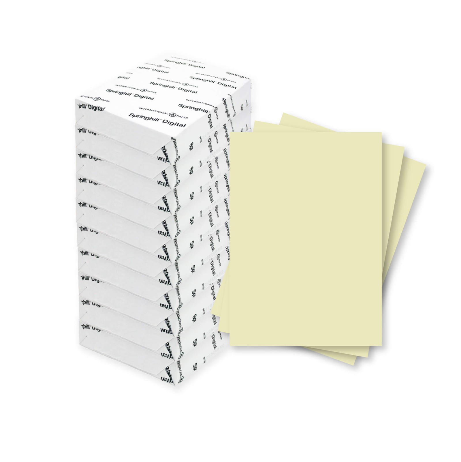 Springhill 8.5” x 11” Ivory Colored Cardstock Paper, 90lb, 163gsm, 2,500 Sheets Springhill 8.5” x 11” Ivory Colored Cardstock Paper, 90lb, 163gsm, 2,500 Sheets