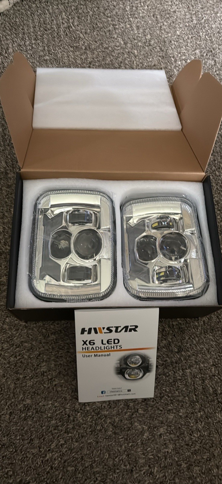 HWSTAR 6000K 180W 1000% Bright H6054 5x7 7x6 Led Headlights JEEP XJ TJ YJ New