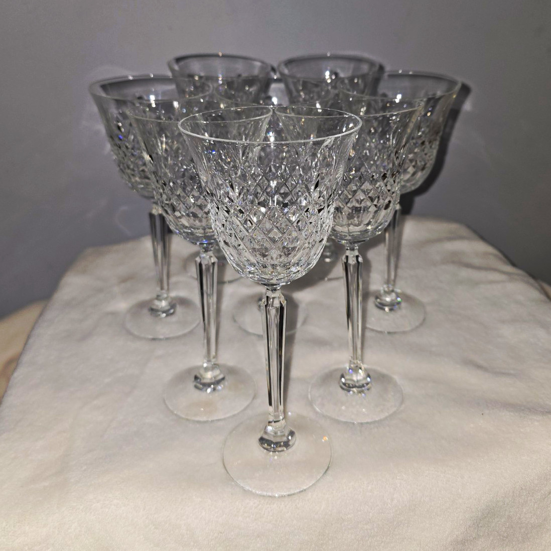 Waterford Lead Glass Crystal Kelsey Pattern Stemmed Water Goblet Set of 8 5 oz Waterford Lead Glass Crystal Kelsey Pattern Stemmed Water Goblet Set of 8 5 oz