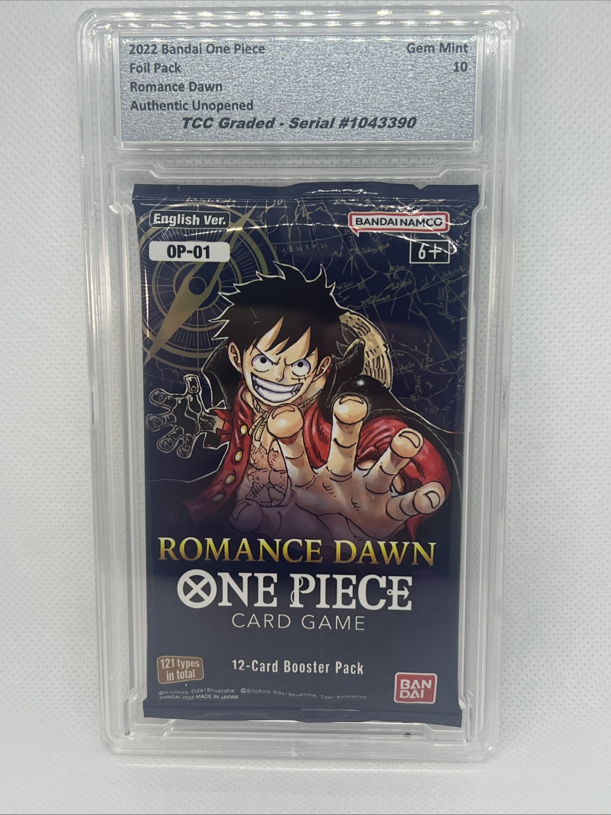 2022 One Piece Romance Dawn Sealed Foil Pack TCC Graded Gem Mint 10