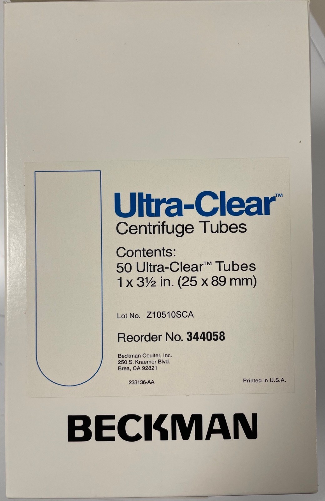 Beckman Ultra Clear Centrifuge Tubes 344058 1x3.5\ Beckman Ultra Clear Centrifuge Tubes 344058 1x3.5\