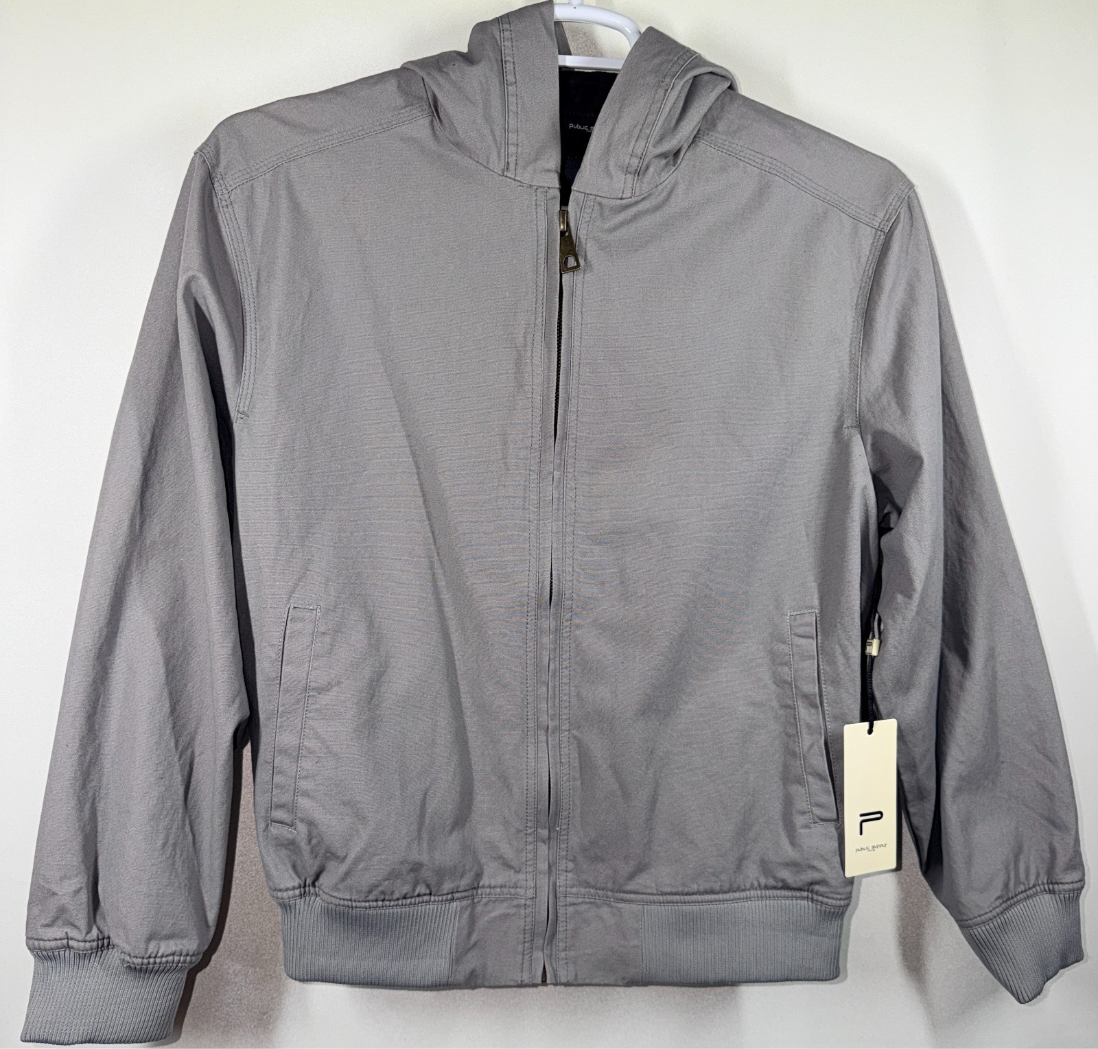Public Supply NYC Mens Size Medium Pockets Hooded Jacket Cool Grey New Tags Public Supply NYC Mens Size Medium Pockets Hooded Jacket Cool Grey New Tags