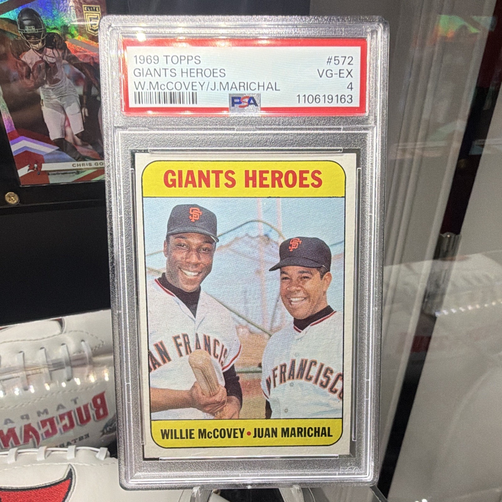 Topps 1969 Giants Heroes High # Willie McCovey Juan Marichal #572 PSA 4