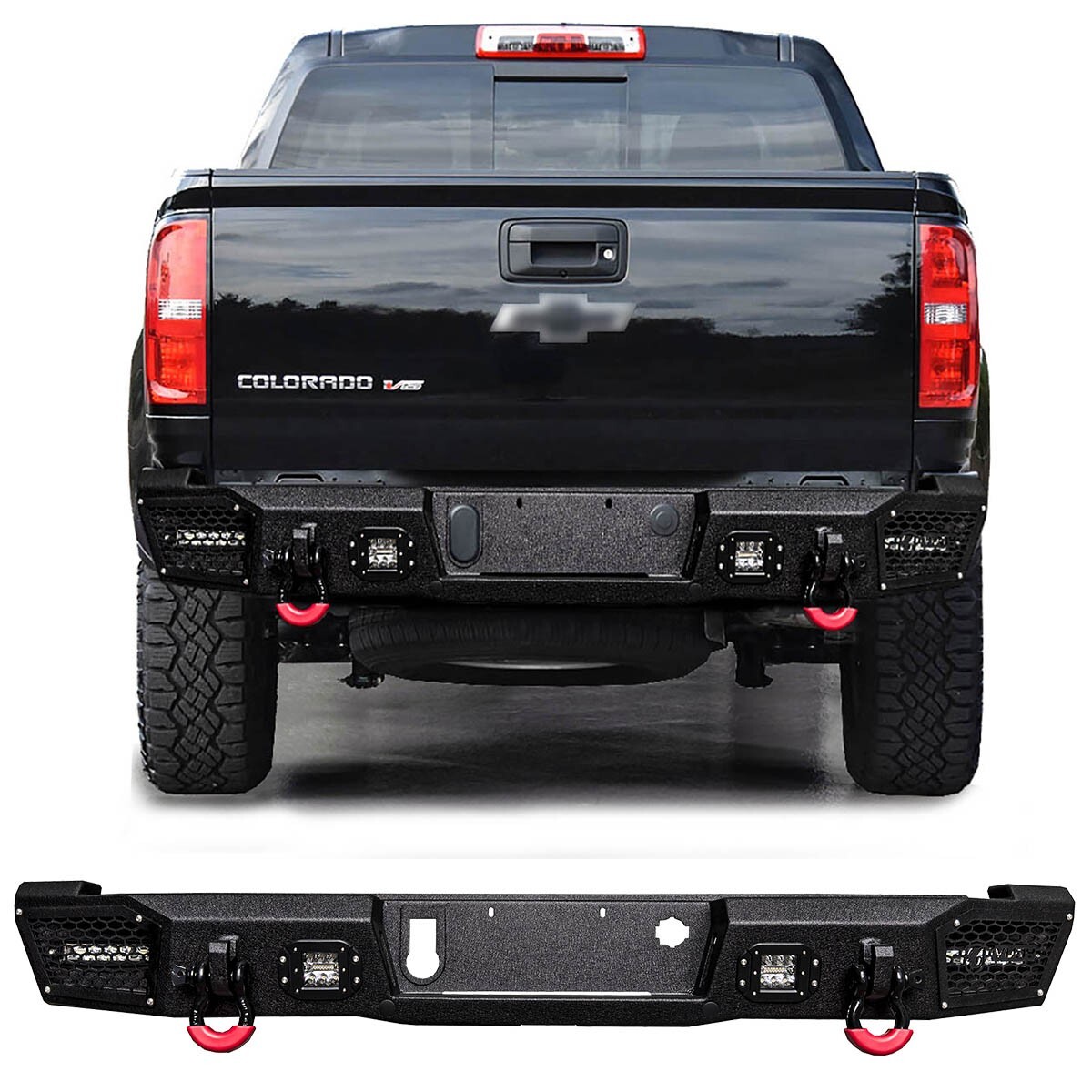 Vijay Fit 2015-2022 Chevy Colorado New Steel Rear Bumper With LED Lights