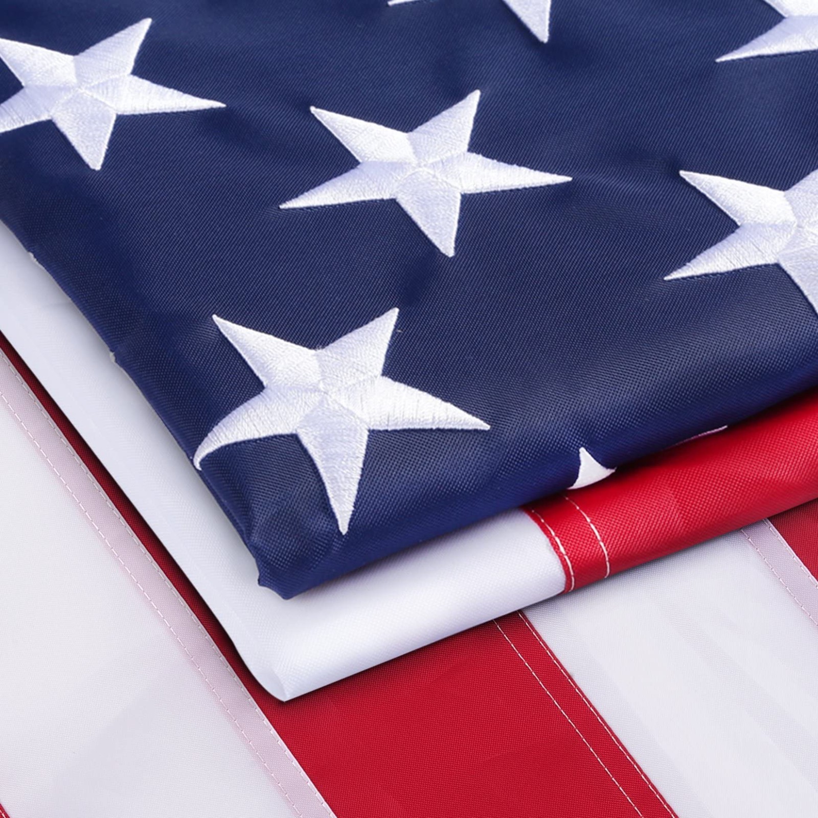 American Flag, 210D Heavy Duty Double Sided Outdoor Flag Embroidered Stars Brass American Flag, 210D Heavy Duty Double Sided Outdoor Flag Embroidered Stars Brass