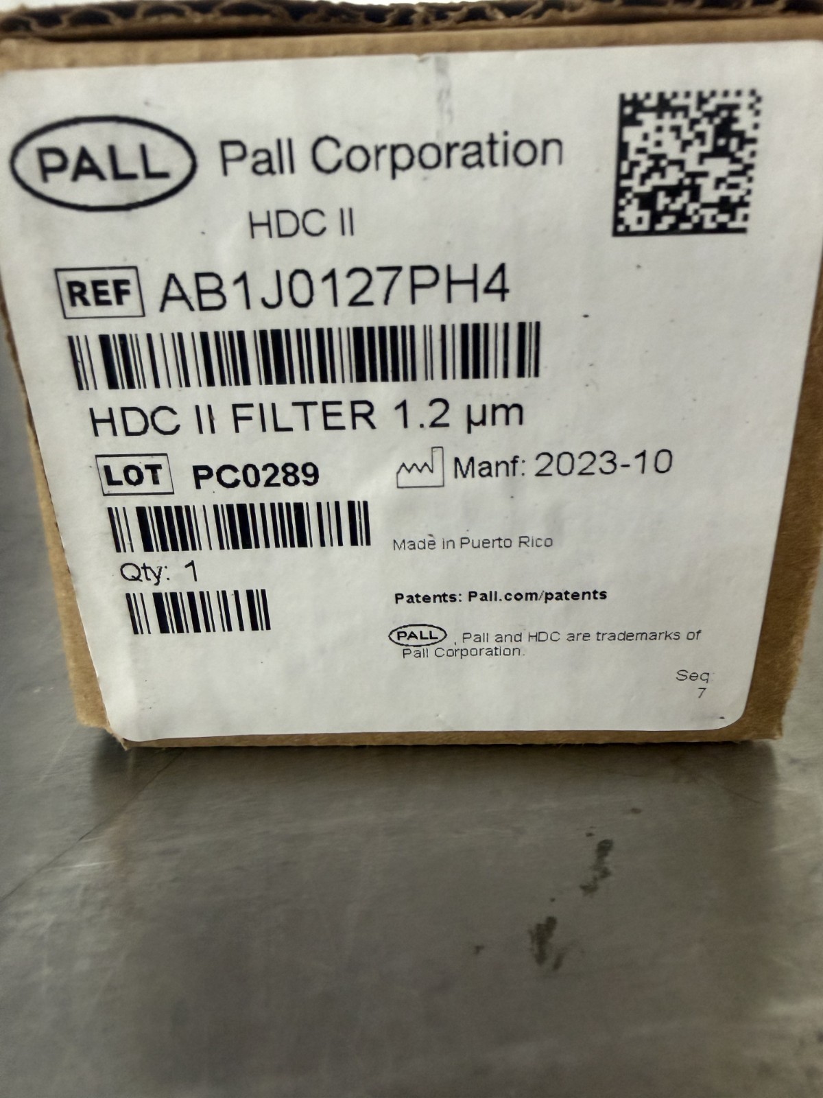 One PALL AB1J0127PH4 sterilization filter microbial filter HDC II FILTER 1.2 um One PALL AB1J0127PH4 sterilization filter microbial filter HDC II FILTER 1.2 um