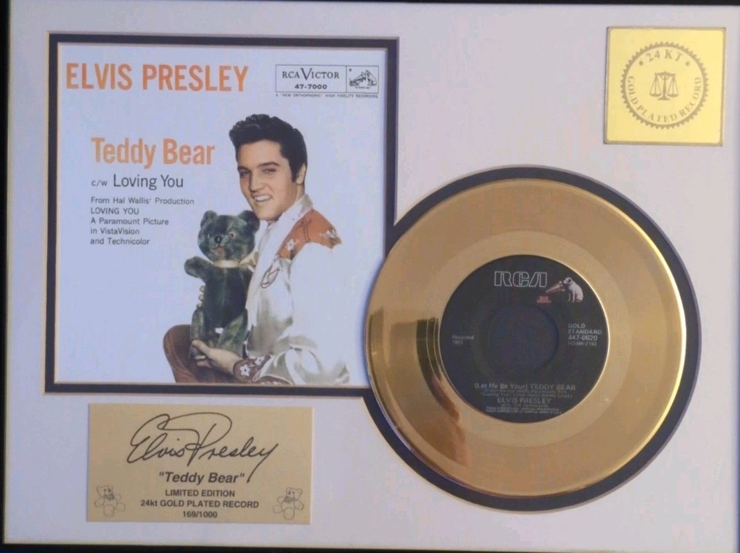 Elvis Presley 24k Plated Gold Record Loving You Framed Record 60 Of 1998 Ltd Ed