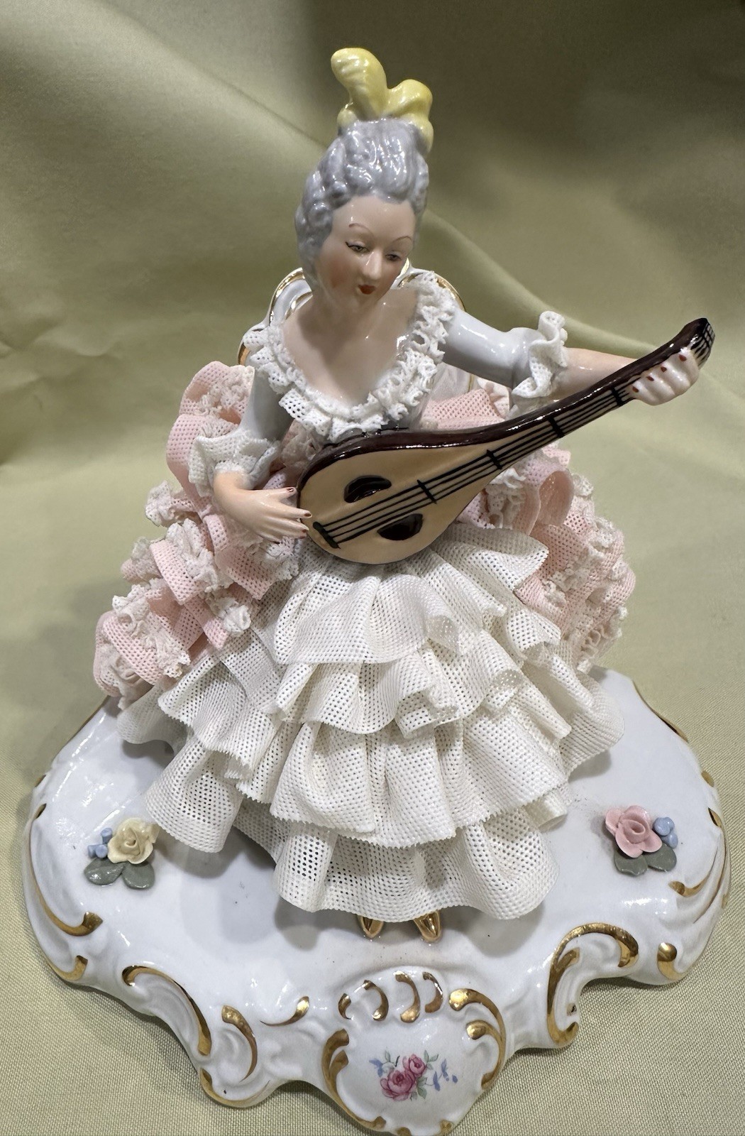 Vintage Dresden. Capodimonte Lace Porcelain Figurine Lady by Sandizell Hoffman