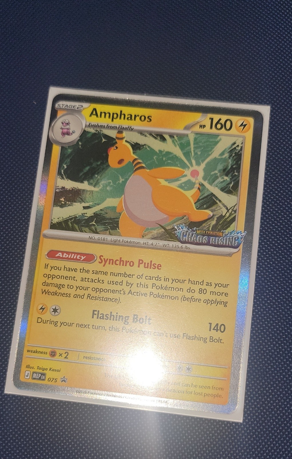 Ampharos 075 Me: Mega Evolution Promo Holo