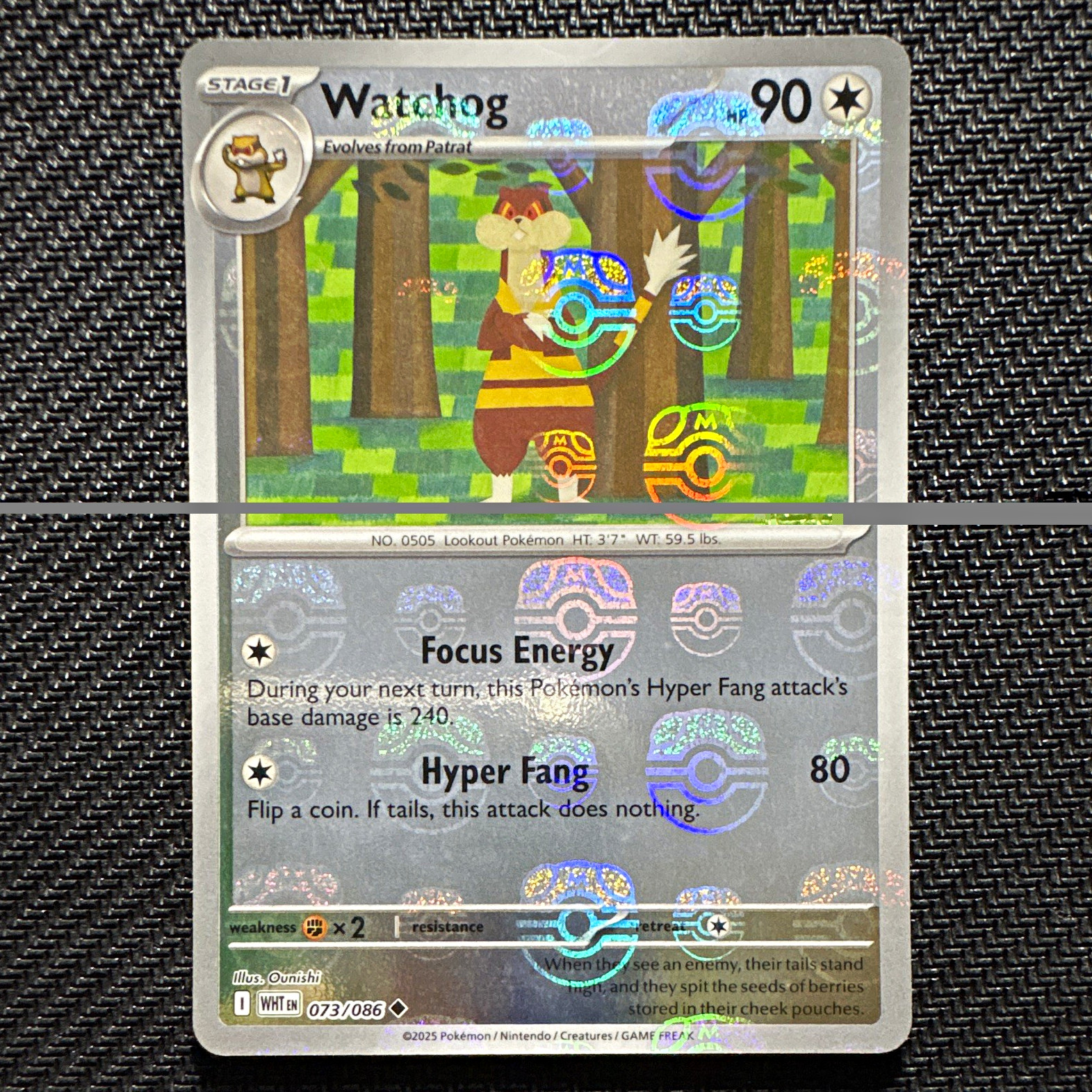 Watchog [Master Ball] 073/086 White Flare NM