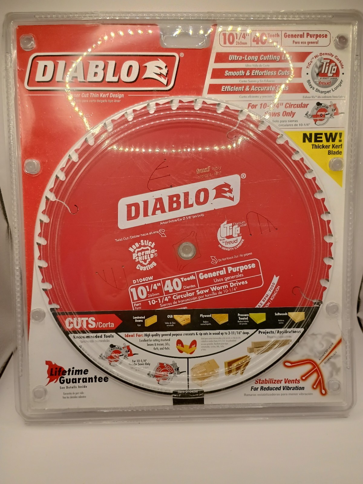Diablo Laser Cut Red General Purpose Wood Saw Blade D1040W 10-1/4\ Diablo Laser Cut Red General Purpose Wood Saw Blade D1040W 10-1/4\