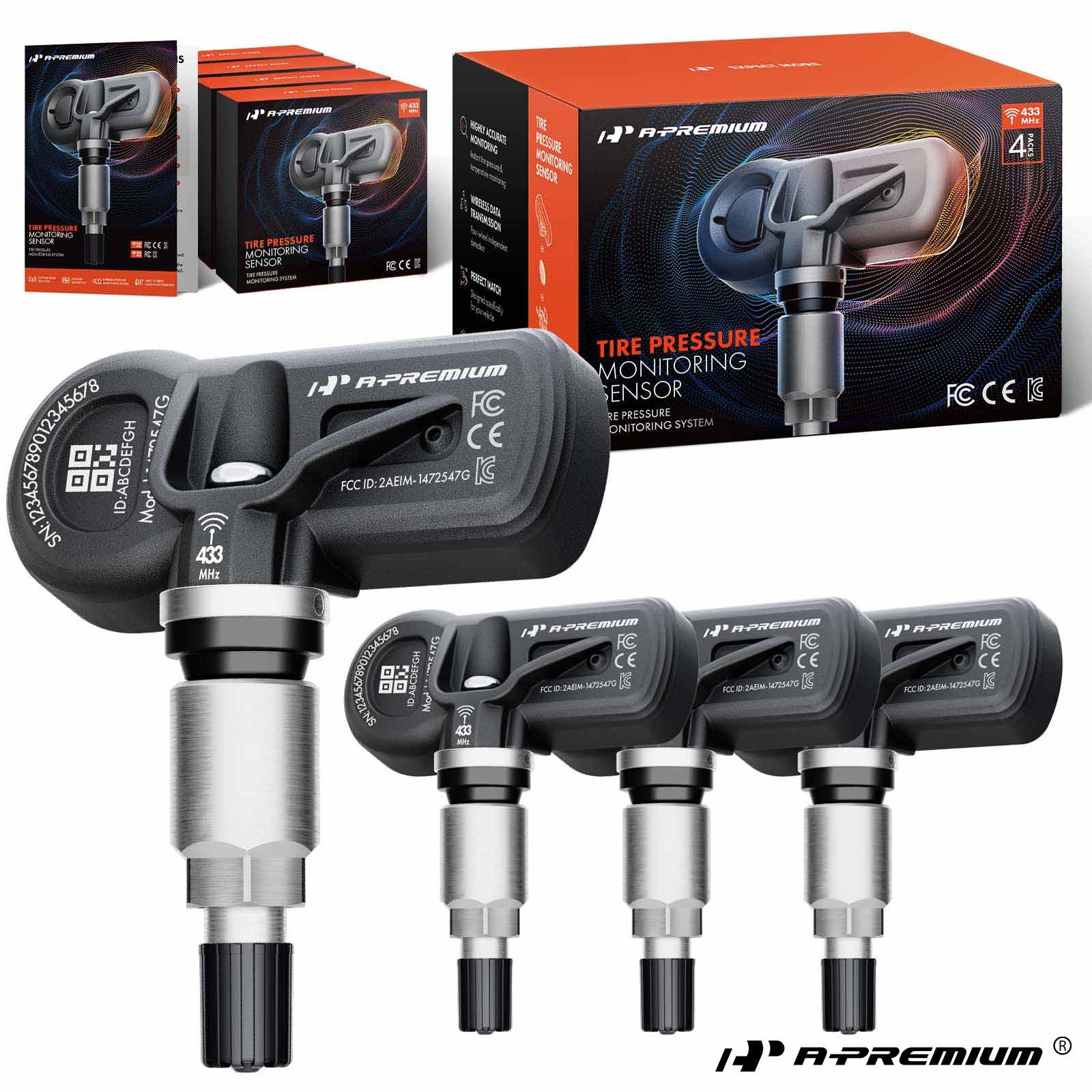 A-Premium 4Pcs 433MHz TPMS Tire Pressure Monitoring Sensor for Chevy Silverado A-Premium 4Pcs 433MHz TPMS Tire Pressure Monitoring Sensor for Chevy Silverado