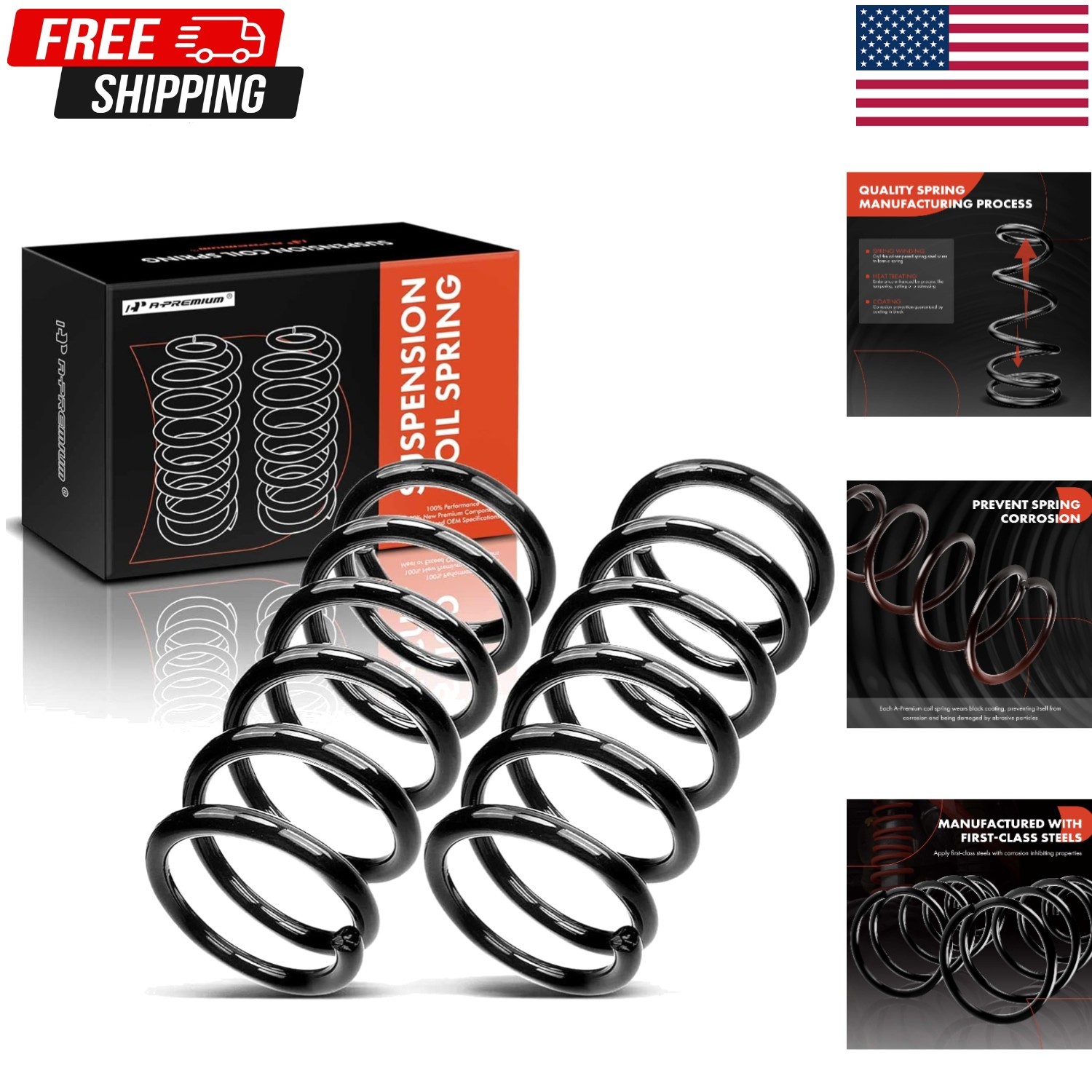 2PCS Rear Suspension Coil Spring Set 3.3/3.5L AWD for Toyota Sienna 2004-2010
