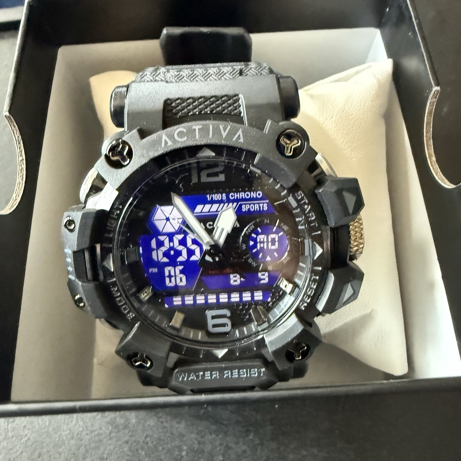Activa Chrono Men's Analog-Digital Quartz Chronograph WR30m Black/Blue Activa Chrono Men's Analog-Digital Quartz Chronograph WR30m Black/Blue