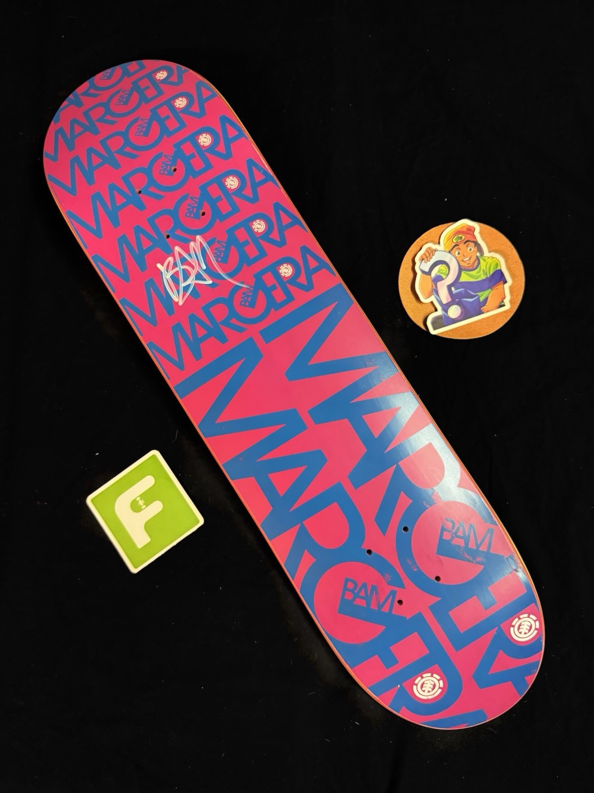 RARE SIGNED Bam Margera 2003 Pink Patterns HIM Element Skateboard Deck AUTOGRAPH RARE SIGNED Bam Margera 2003 Pink Patterns HIM Element Skateboard Deck AUTOGRAPH