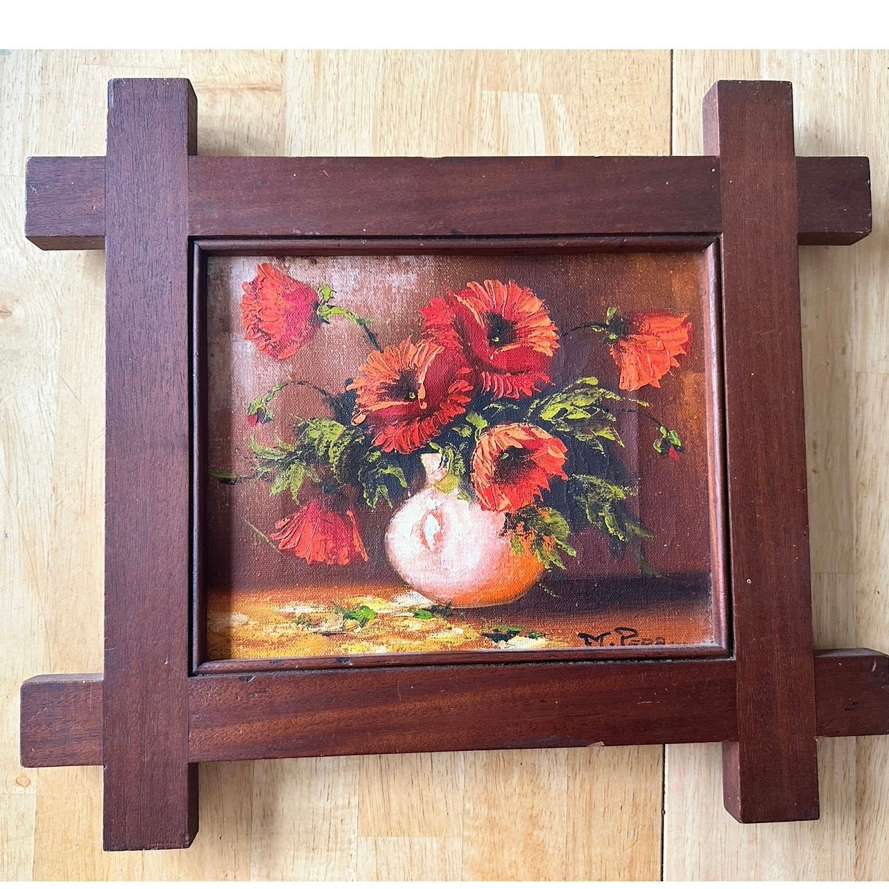 original oil painting, flowers, vase, still life, signed, vintage wooden frame. original oil painting, flowers, vase, still life, signed, vintage wooden frame.