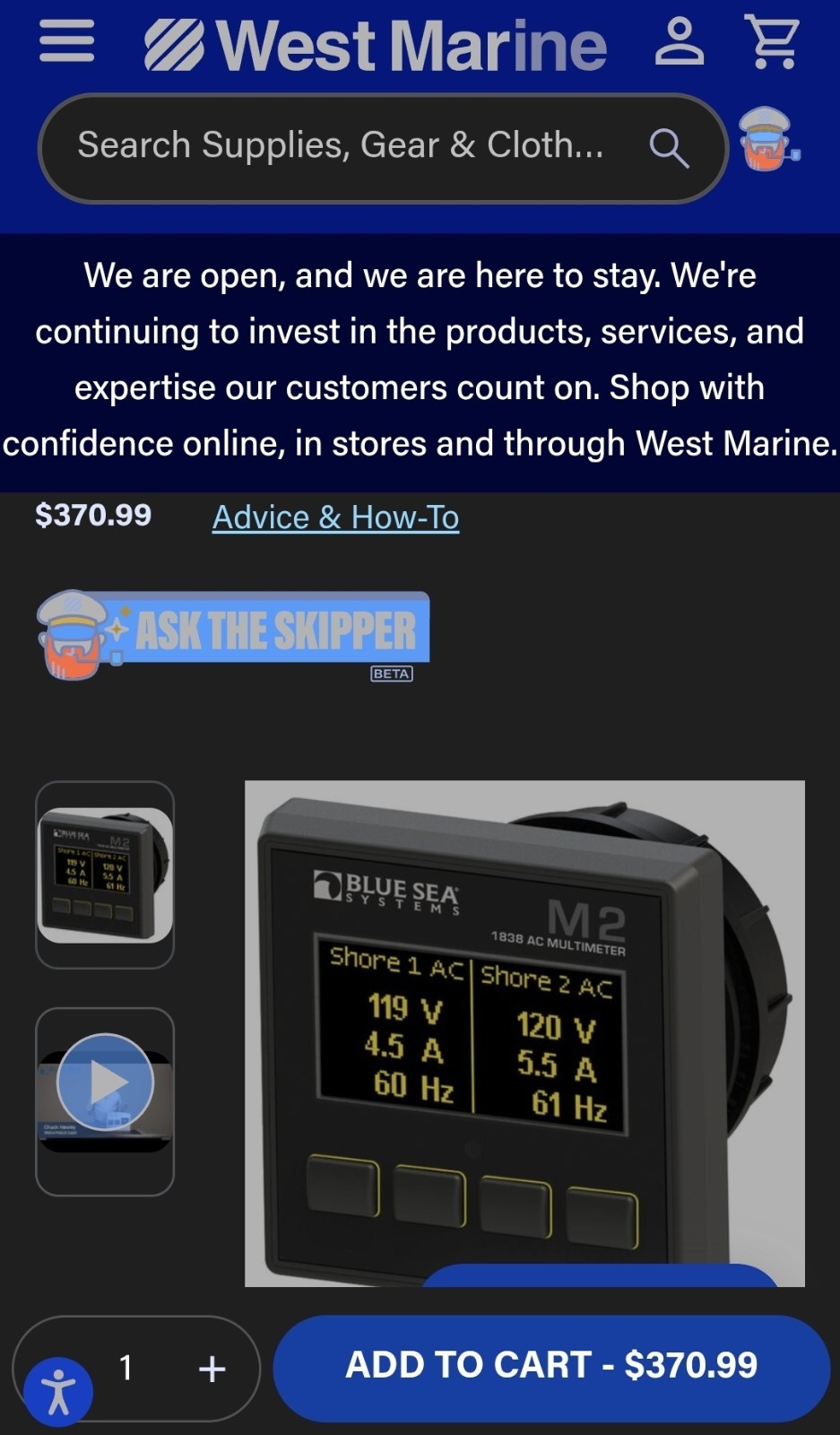 Blue Sea Systems 1838 M2 OLED AC Multimeter Amps Volts Hz New/Open Box Blue Sea Systems 1838 M2 OLED AC Multimeter Amps Volts Hz New/Open Box