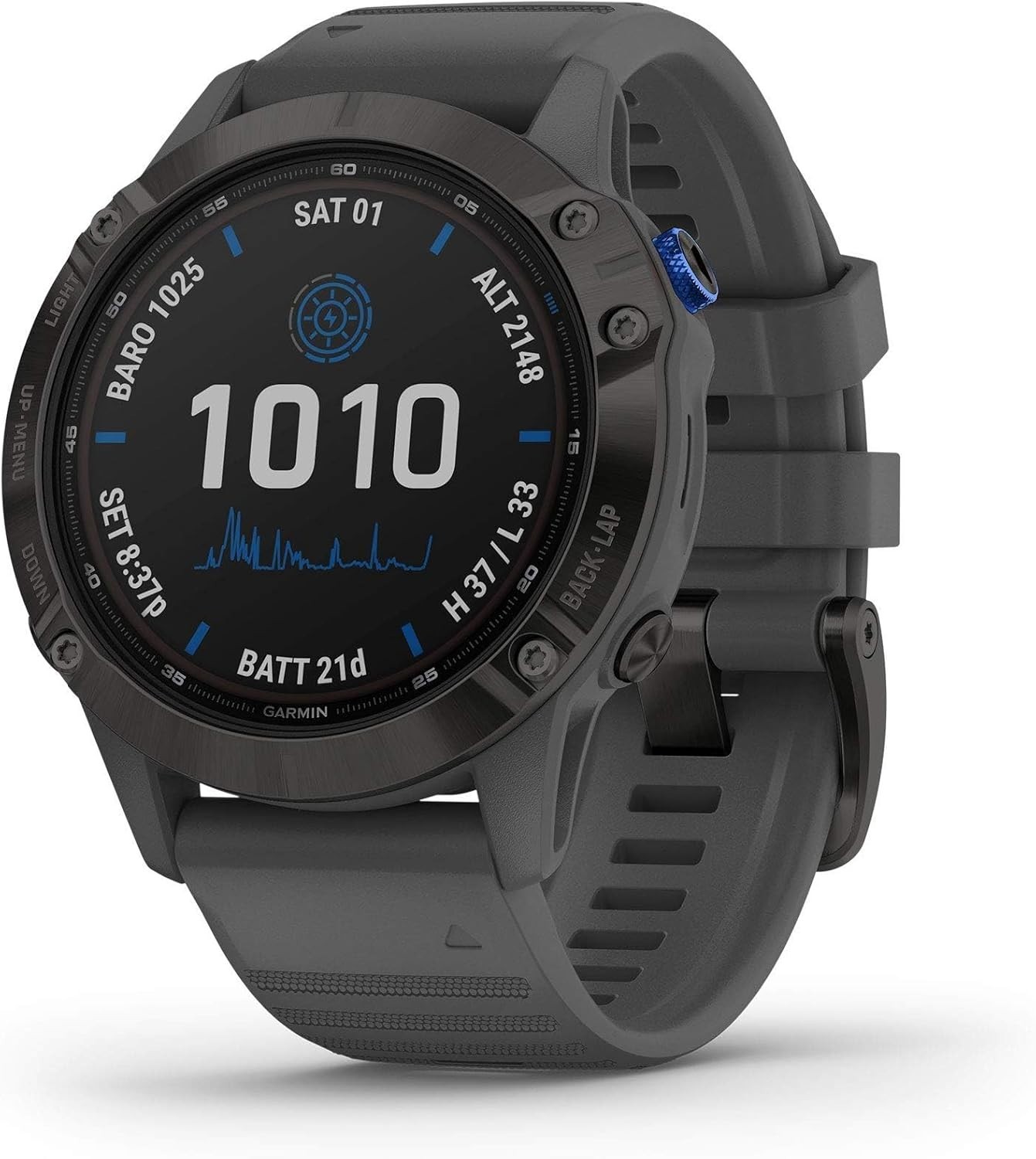Garmin Fenix 6 Pro Solar Premium Multisport GPS Watch, Black w/ Slate Gray Band Garmin Fenix 6 Pro Solar Premium Multisport GPS Watch, Black w/ Slate Gray Band