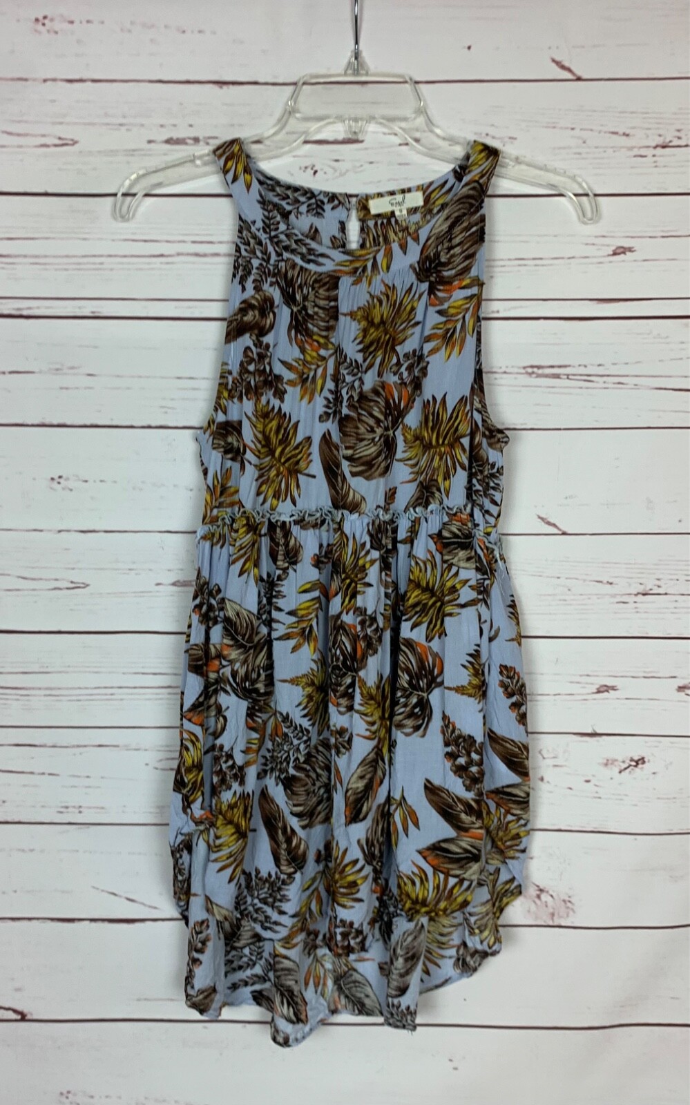 Easel Anthropologie Women\'s S Small Blue Sleeveless Spring Summer Boho Tunic Top