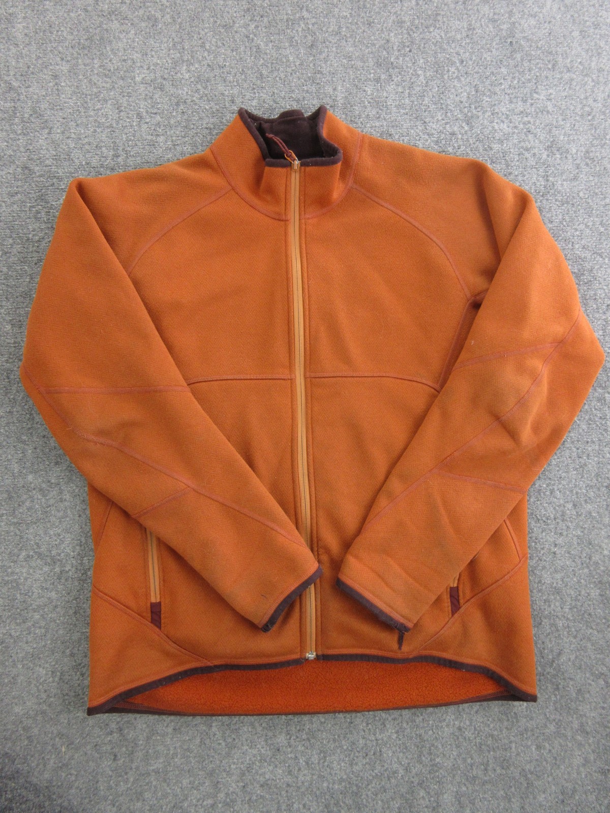 Arc\'teryx Fleece Jacket Mens Medium Orange Full Zip Polartec Hiking Outdoor