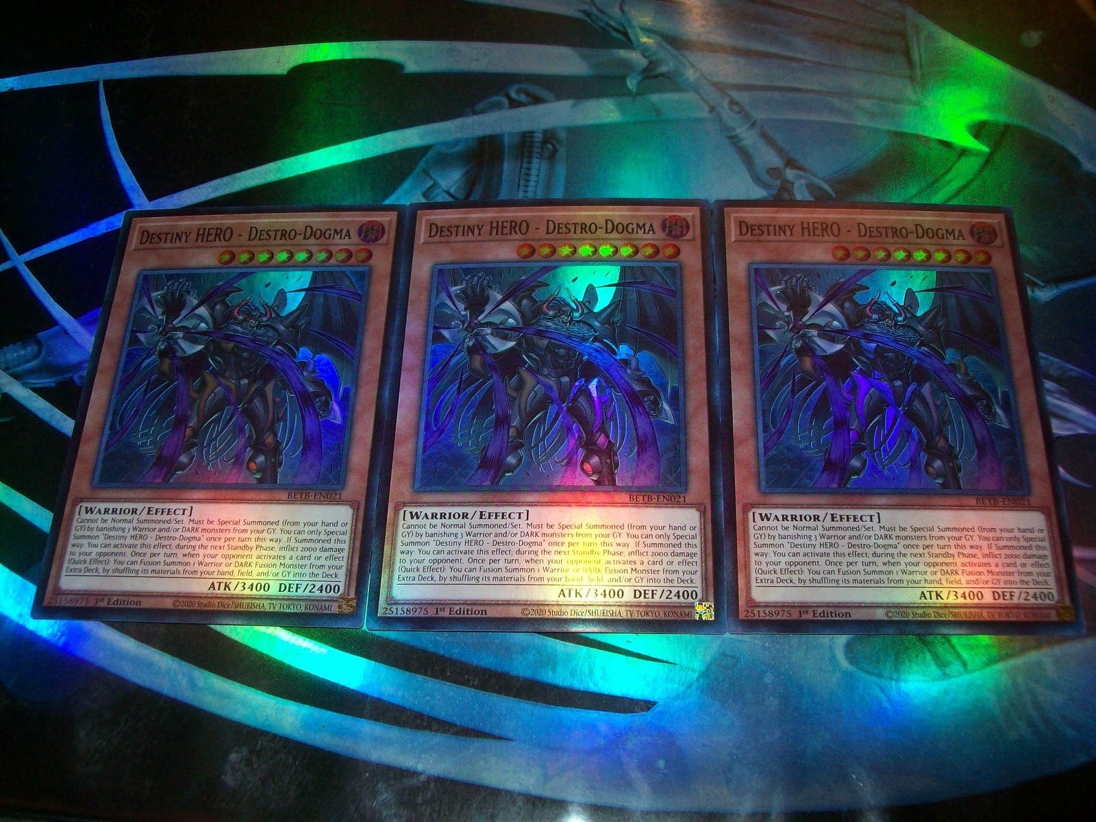 3x Destiny HERO - Destro-Dogma 1st Edition Super Rare BETB-EN021 Yu-Gi-Oh 3x Destiny HERO - Destro-Dogma 1st Edition Super Rare BETB-EN021 Yu-Gi-Oh
