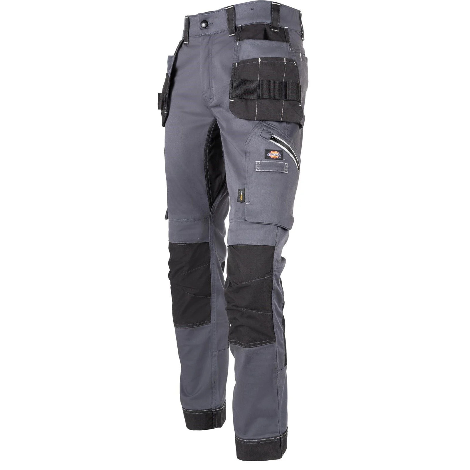 dickies mens flex performance workwear reflective tool holster pocket pants gray
