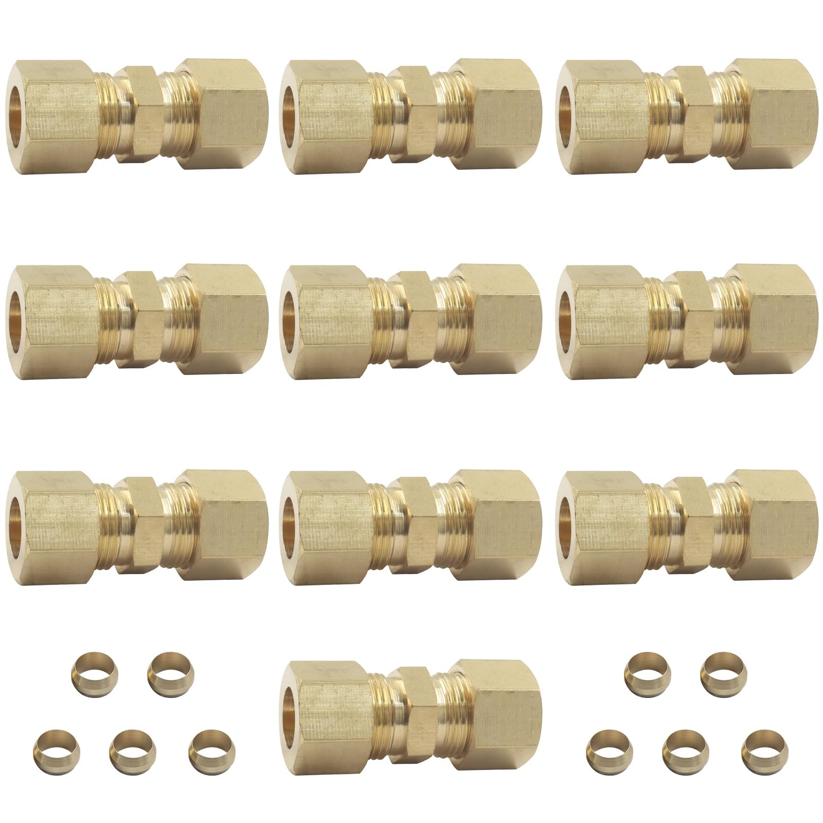 Aoserge Brass Compression Tube Fitting 3/8 Aoserge Brass Compression Tube Fitting 3/8