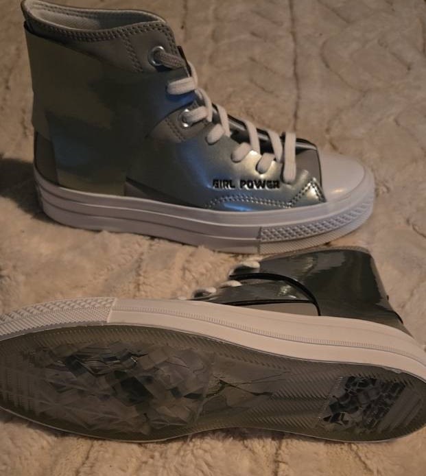 Converse x Feng Chen Wang Chuck 70 Hi Sleet Metallic Silver Size 6 565541C NIB