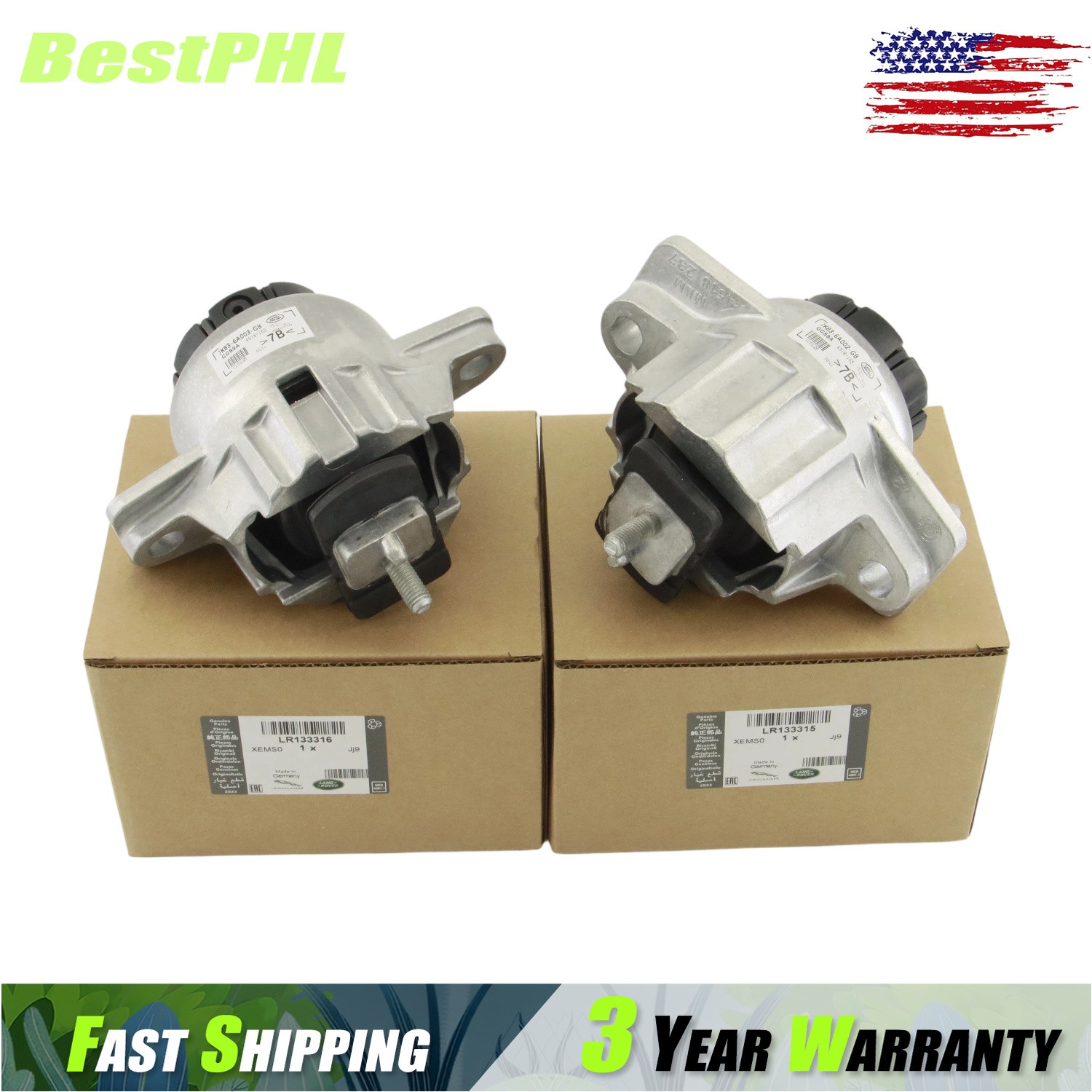 LR133315, LR133316 OEM Engine Motor Mount LH & RH For Range Rover Velar 2.0L