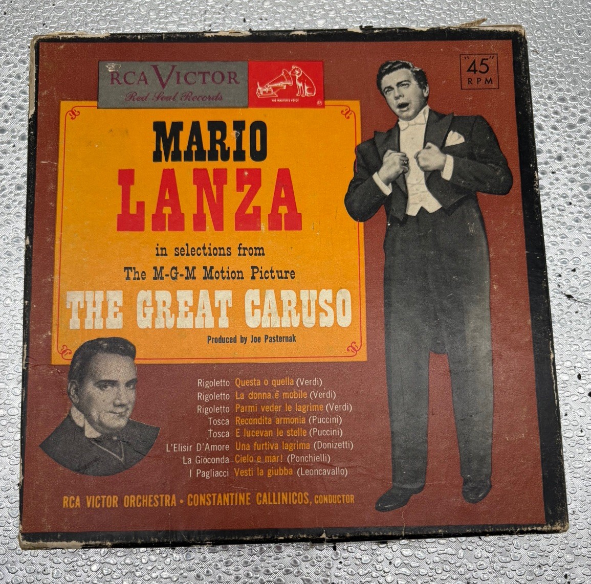 COMPLETE 45 RPM 6 Vintage 50's Mario Lanza-The Great Caruso-Opera In Italian