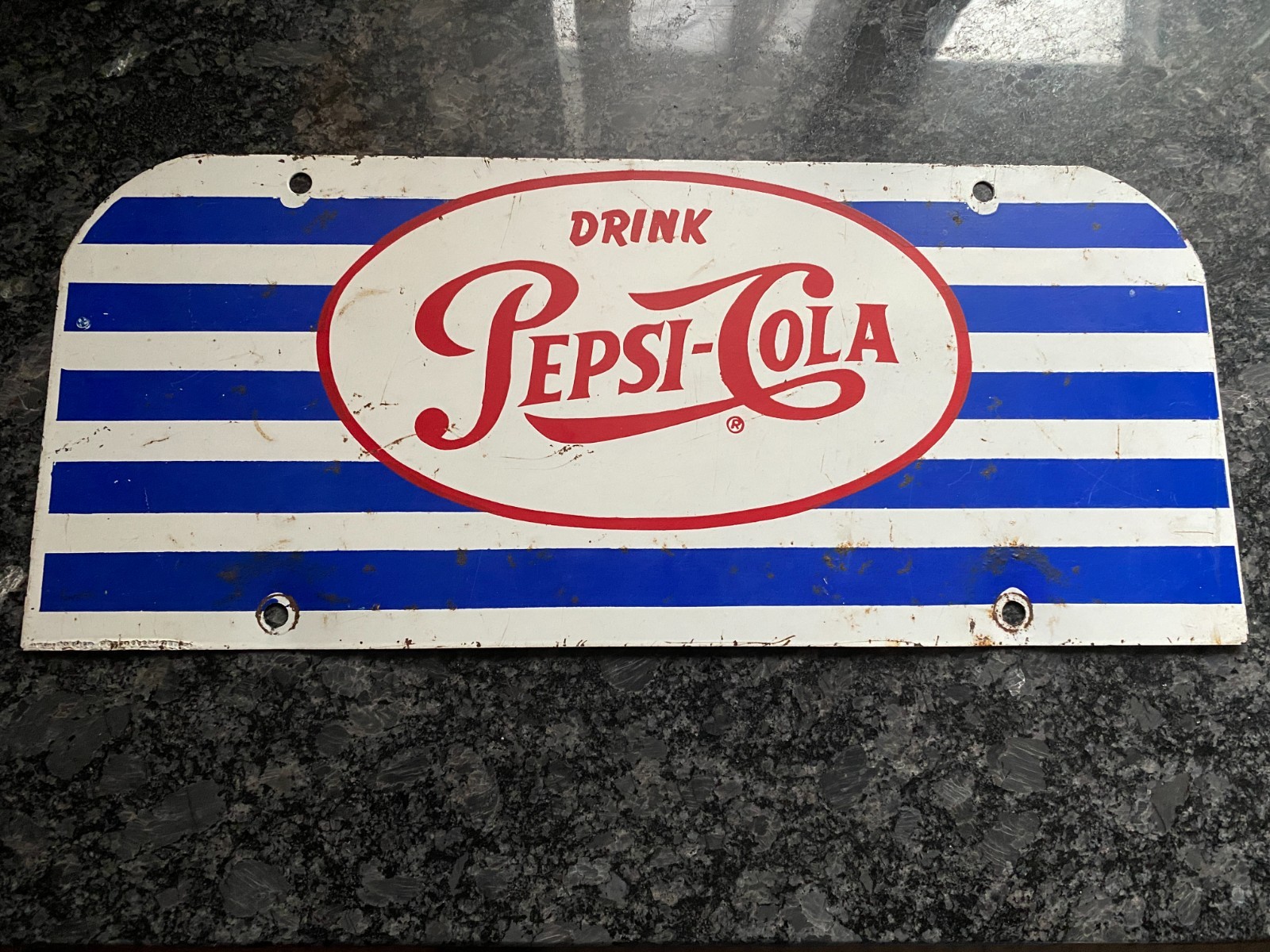 Early Vintage DRINK PEPSI COLA Tin Metal Rack Sign - MEASURES 14 Early Vintage DRINK PEPSI COLA Tin Metal Rack Sign - MEASURES 14