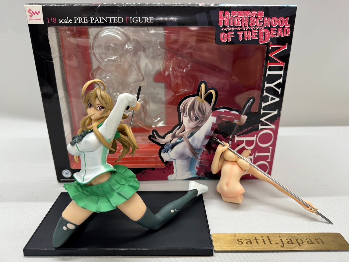 [USED] Chara Ani Highschool of The Dead Rei Miyamoto 1/8 Scale Figure Toy Japan