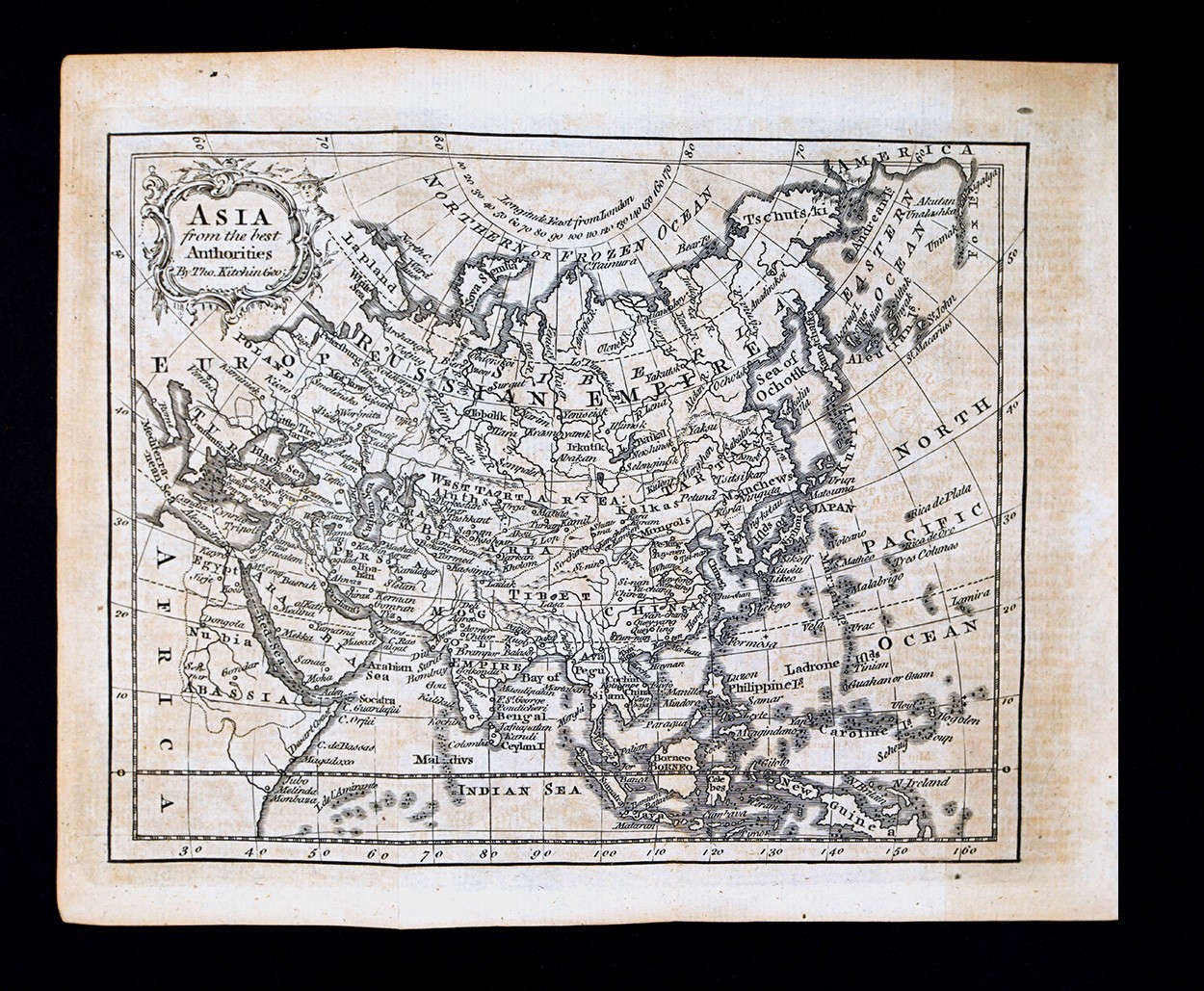 1759 Kitchin Map Asia China Japan India Tibet Arabia Persia Iran Korea Siberia 1759 Kitchin Map Asia China Japan India Tibet Arabia Persia Iran Korea Siberia
