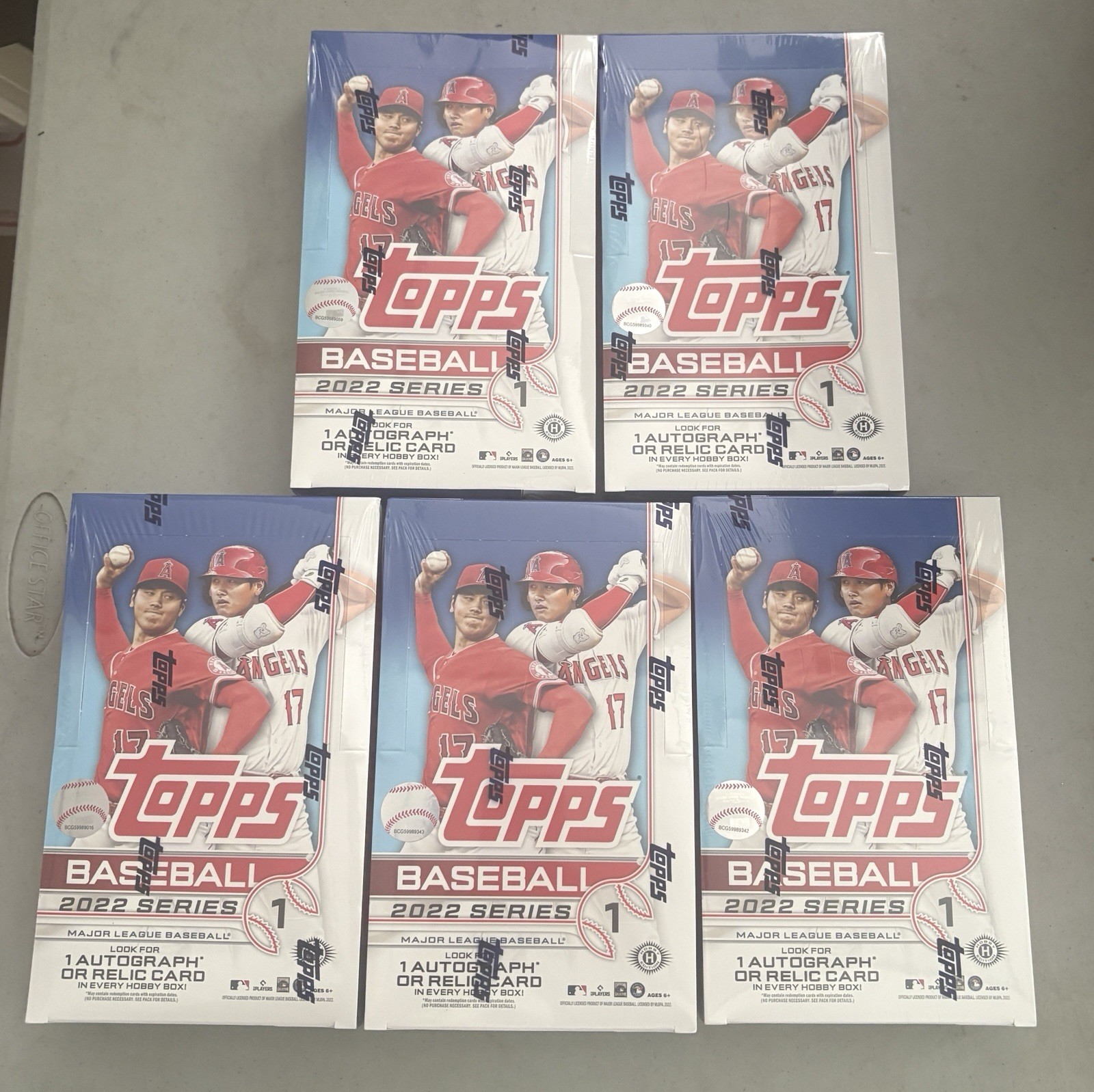 2022 Topps Series 1 Baseball Hobby Box Sealed Lot of 5 - 120 Packs 2022 Topps Series 1 Baseball Hobby Box Sealed Lot of 5 - 120 Packs