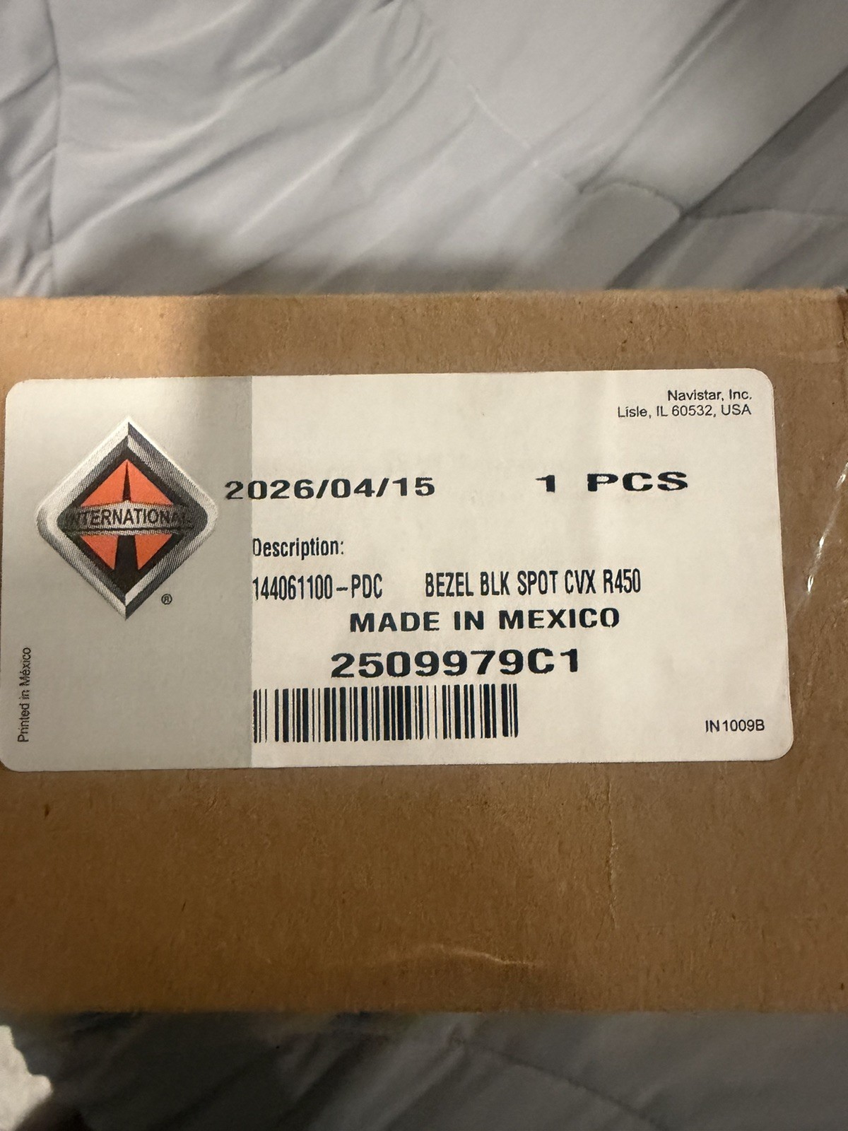 Genuine Navistar International Truck Bezel 2509979C1 CVX Black Spot Genuine Navistar International Truck Bezel 2509979C1 CVX Black Spot